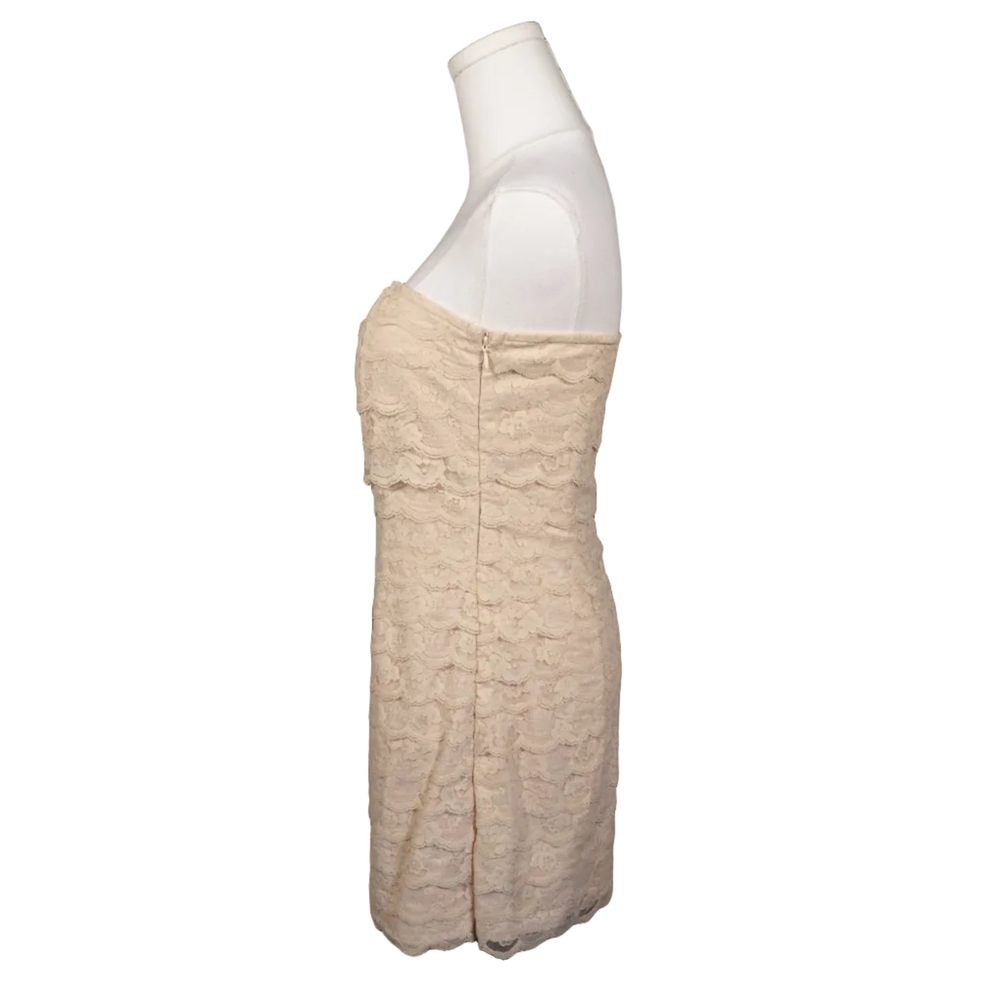 Lace Strapless Mini Dress-S