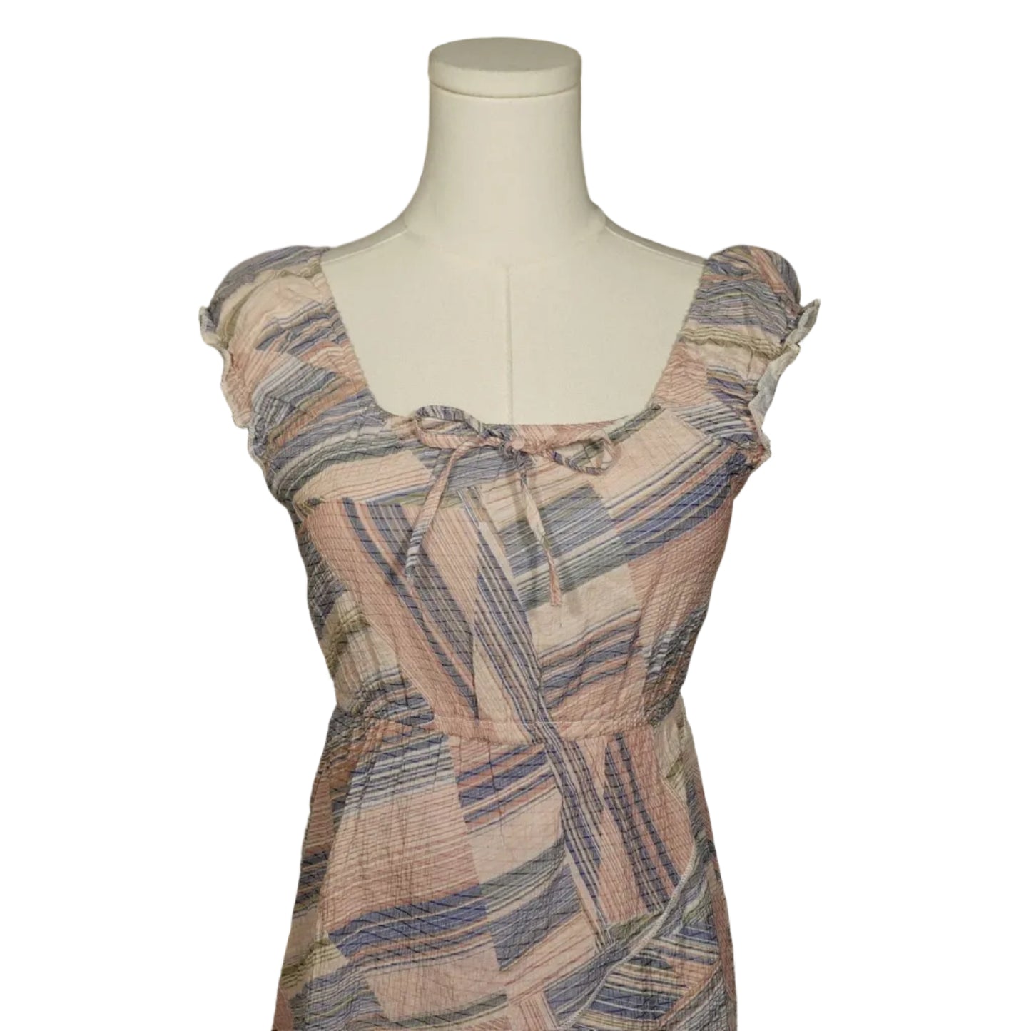 Pilya Abstract Pastel Ruffle Top (XS)