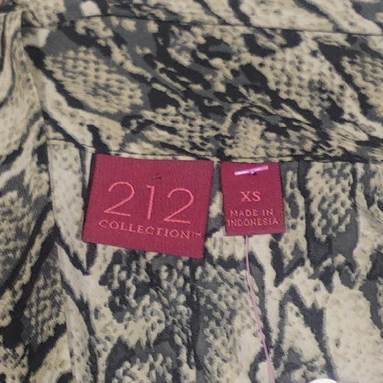 212 Collection Snake Print Tie-Neck Sleeveless Blouse  (XS)