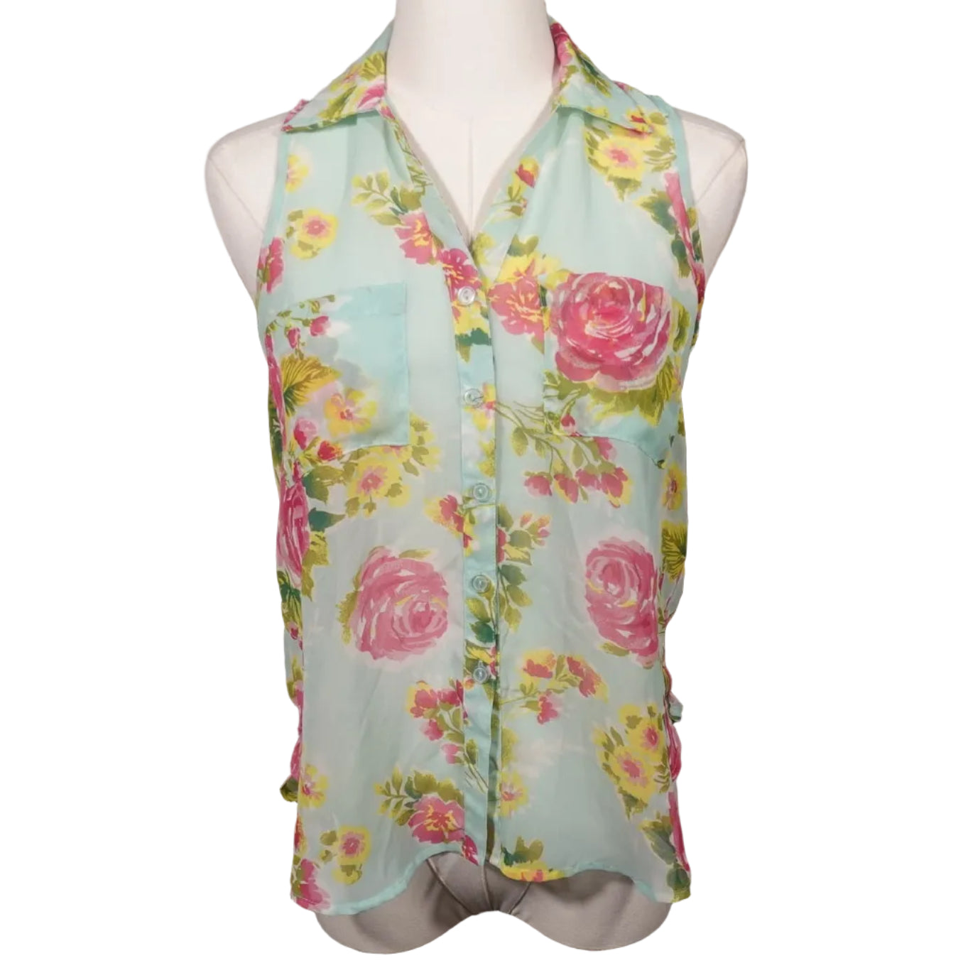 Sweet Tea Garden Chiffon Blouse-XS