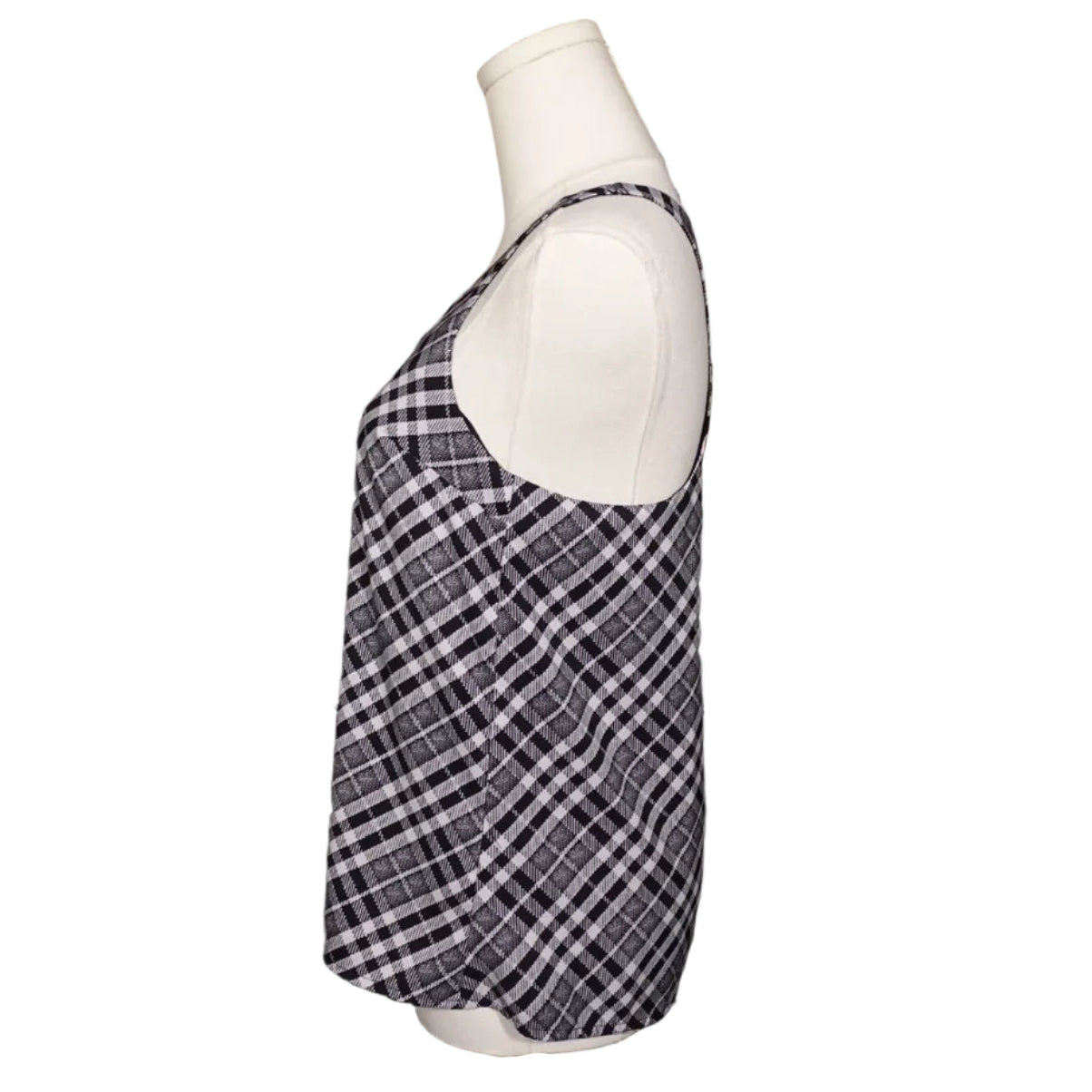 Express Black & White Plaid Racerback Tank (XS)