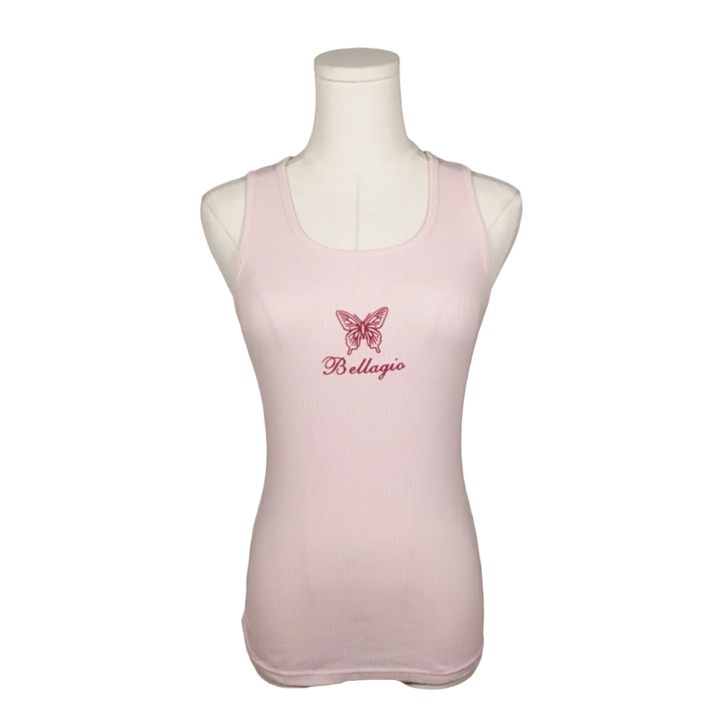 Bellagio Butterfly Ribbed Tank Top-M