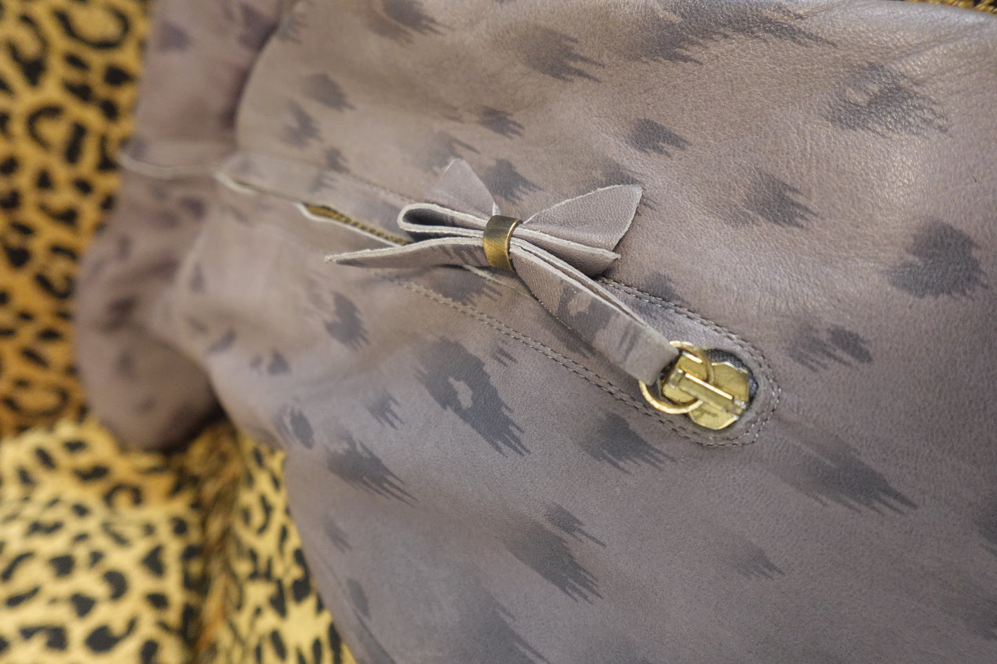 Rebecca Taylor Italian-Made Gray Leopard Boots