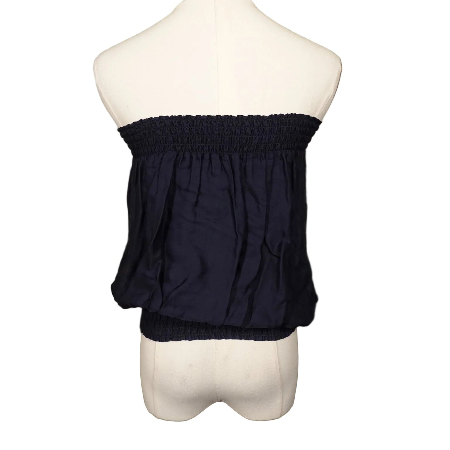 Navy Smocked Strapless Bubble Top