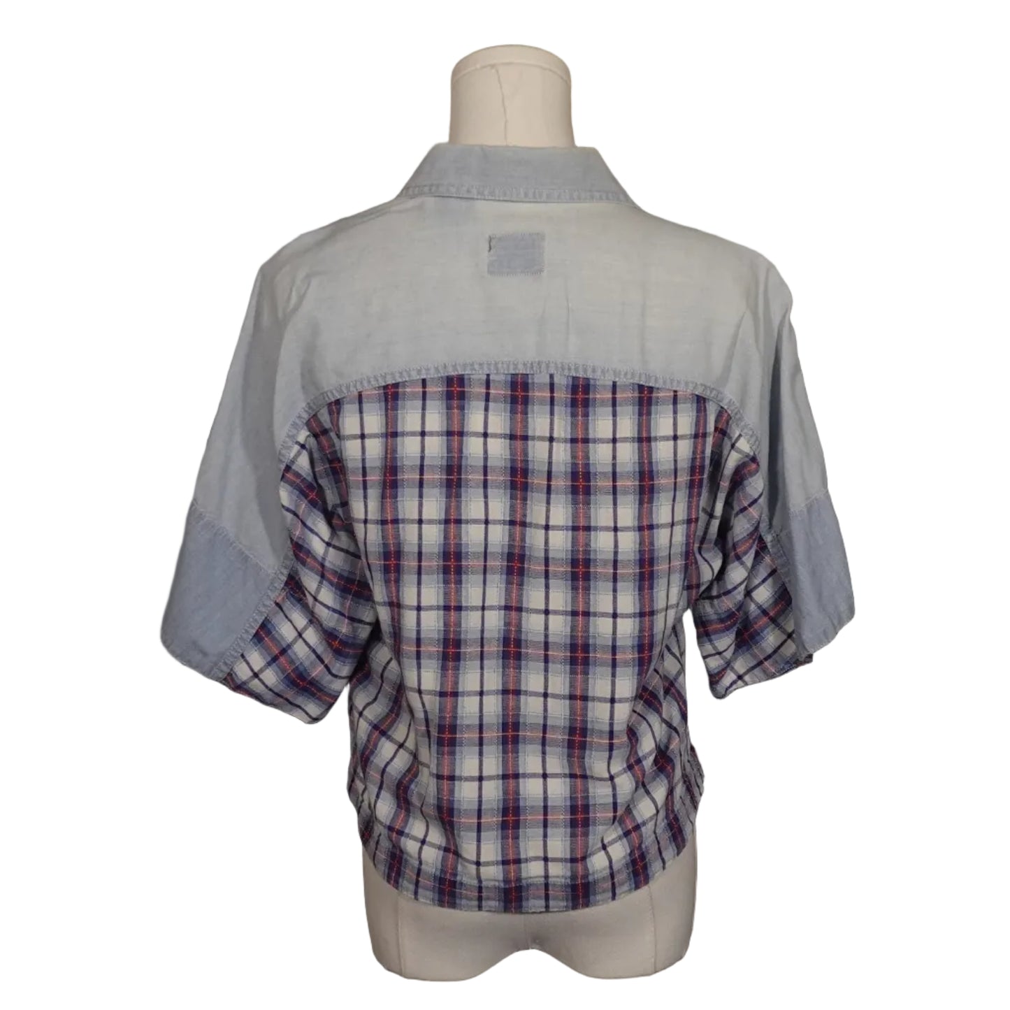 Liz Wear Plaid & Chambray Button-Up-L