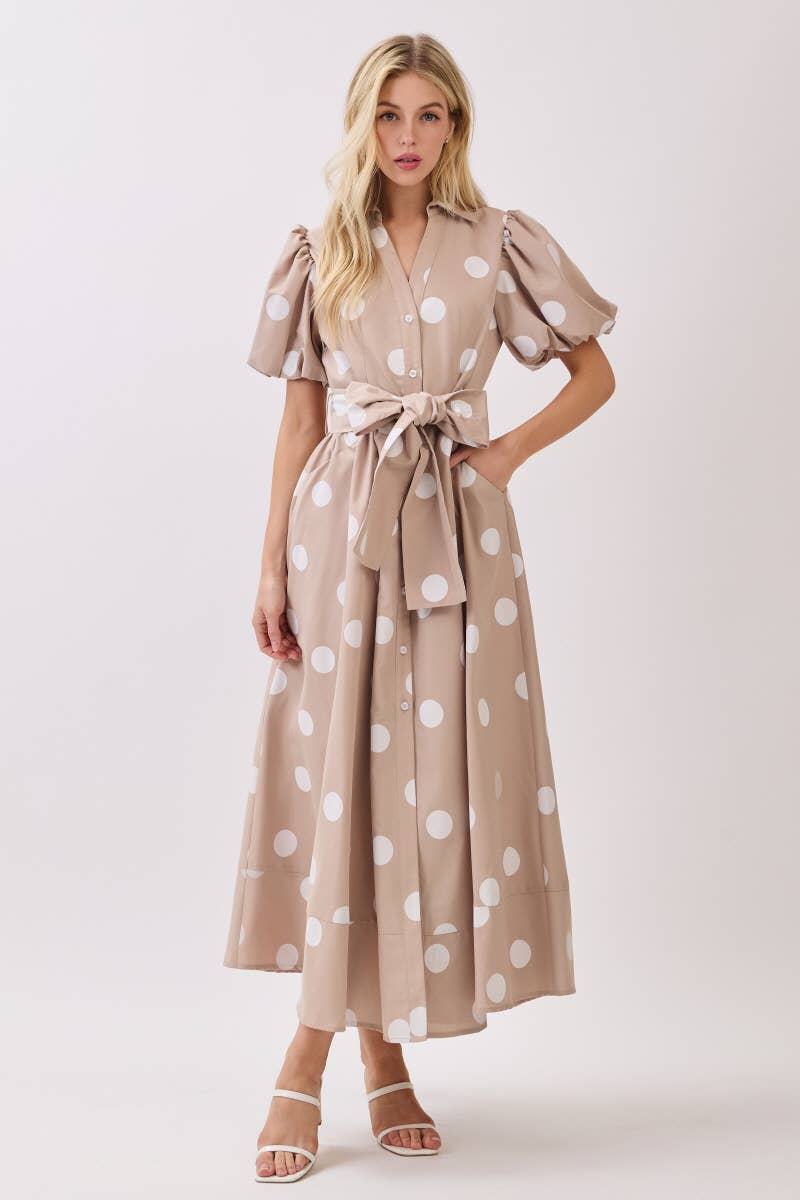 PREORDER Champagne Dot Maxi Dress