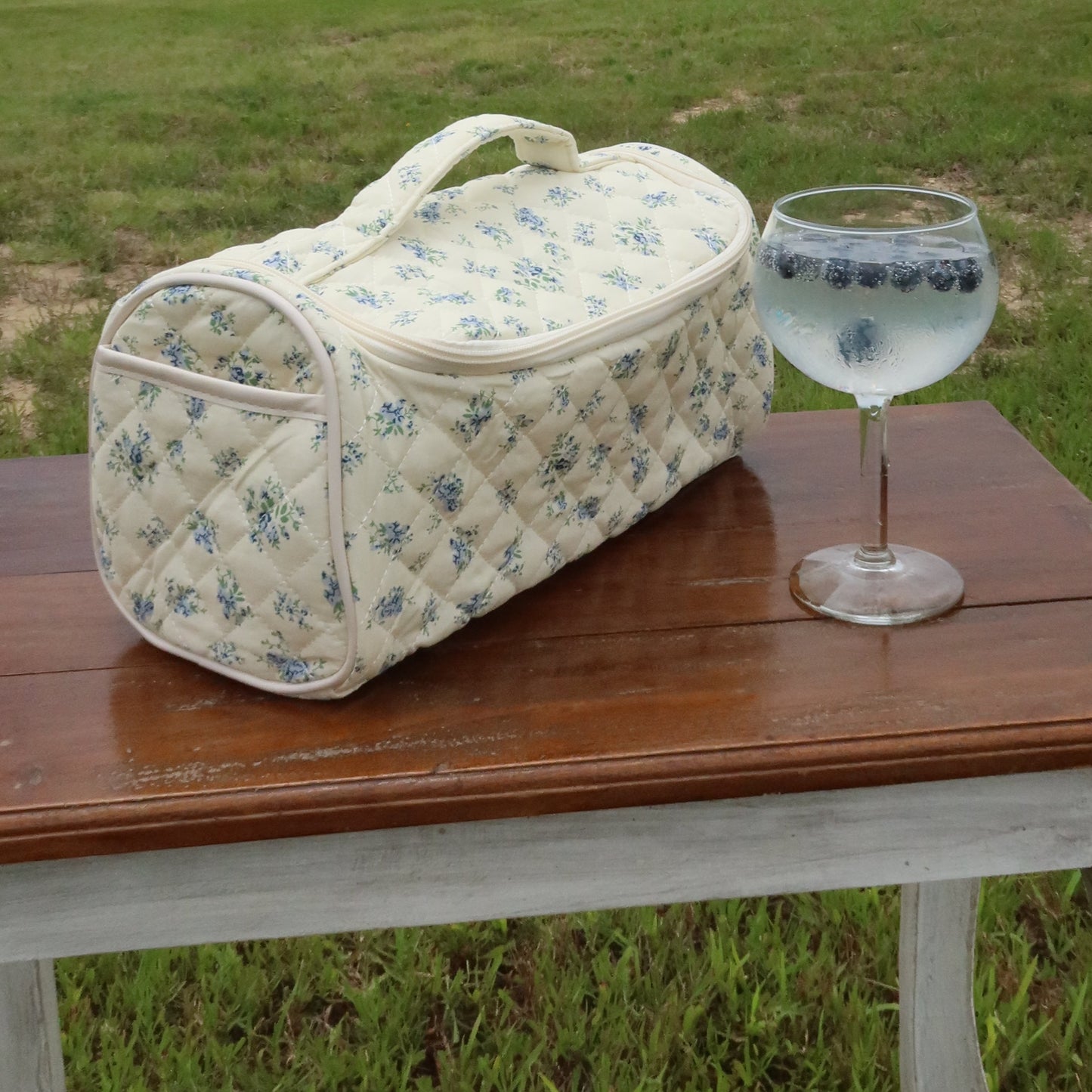 Bluebell Quilted Cosmetic Bag