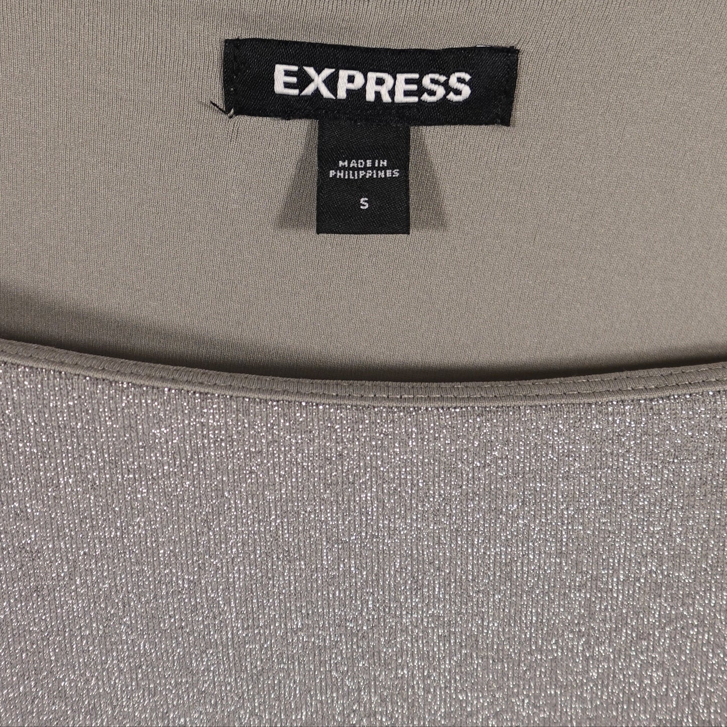 Express Silver Metallic Blouse Top-S