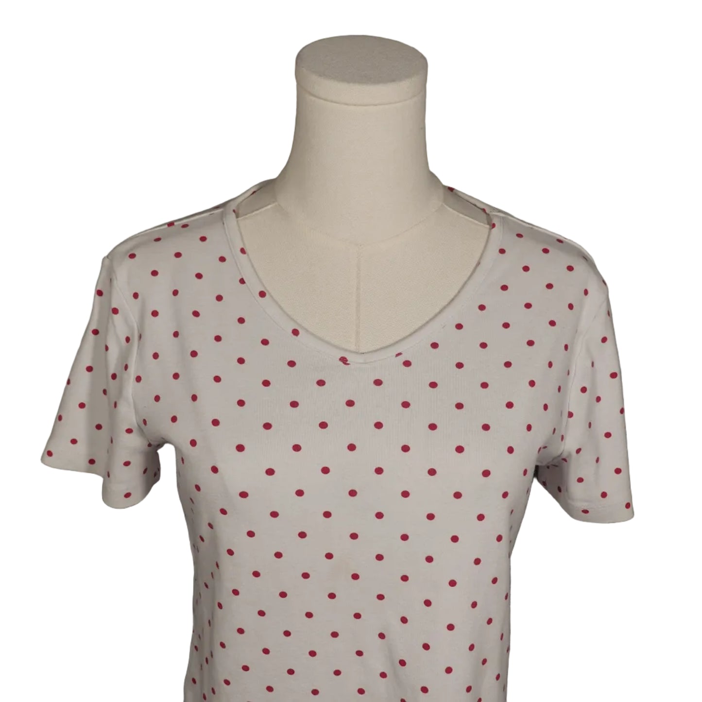 Vintage White + Red Polka Dot Tee