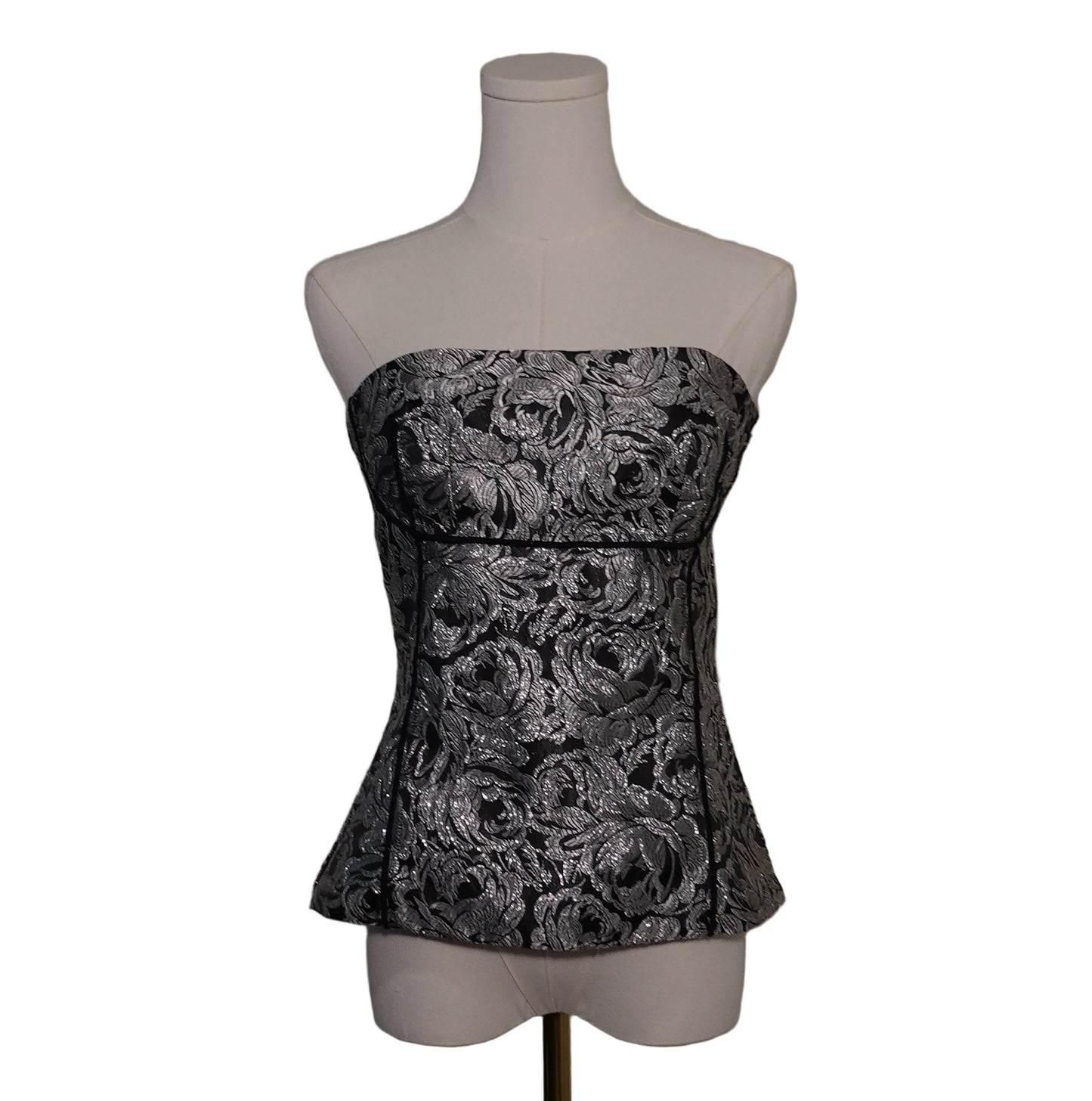 White House Black Market Velvet Rose Corset Top