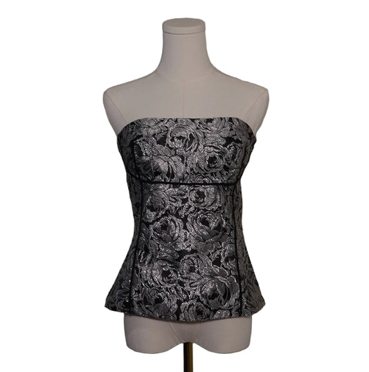 White House Black Market Velvet Rose Corset Top