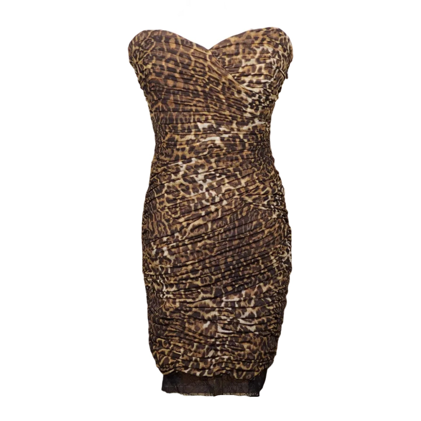 BCBGMAXAZRIA Leopard Luxe Strapless Midi-6