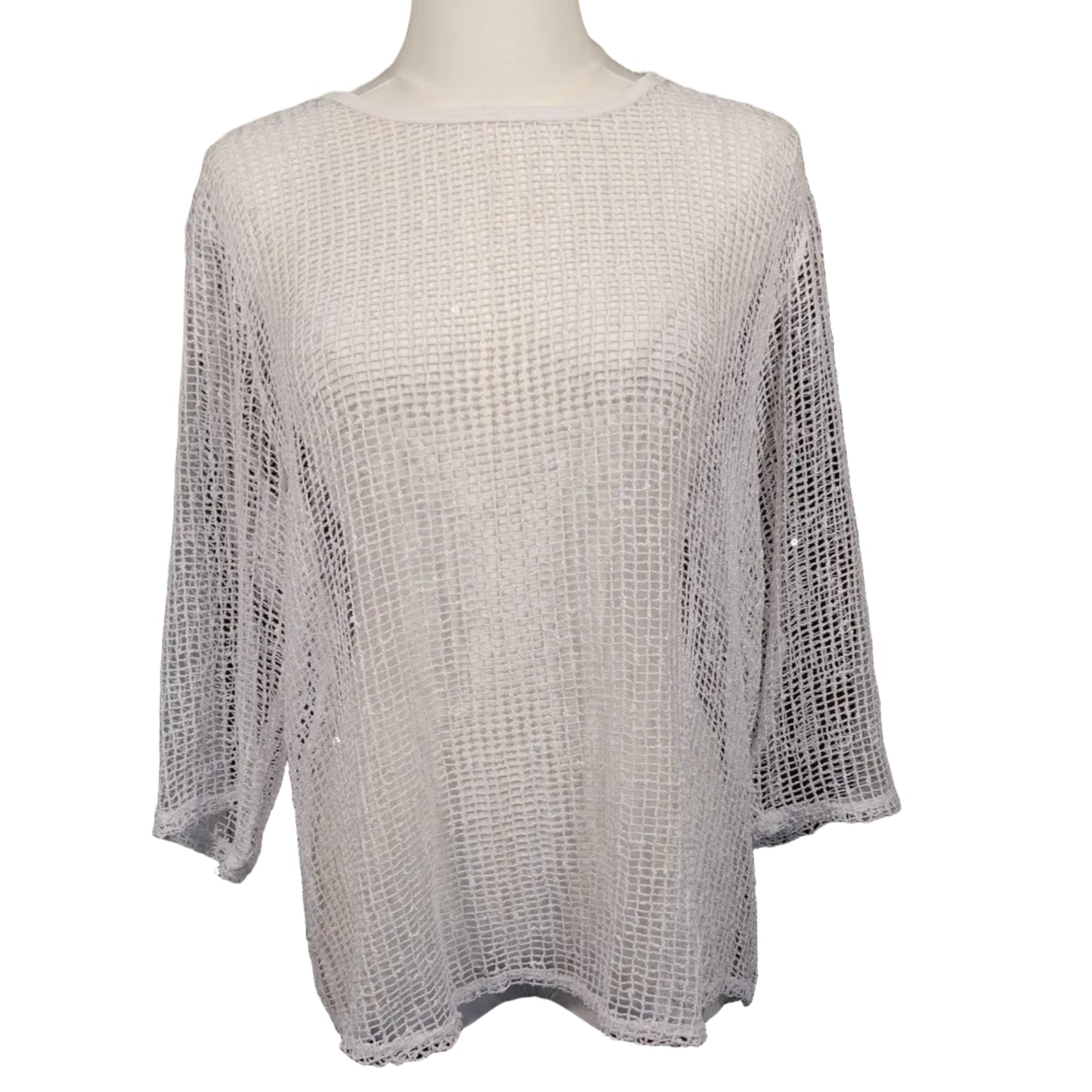 Ivory Open Knit Coastal Top-S
