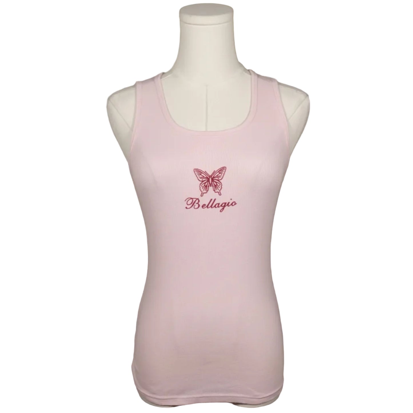 Bellagio Butterfly Ribbed Tank Top-M