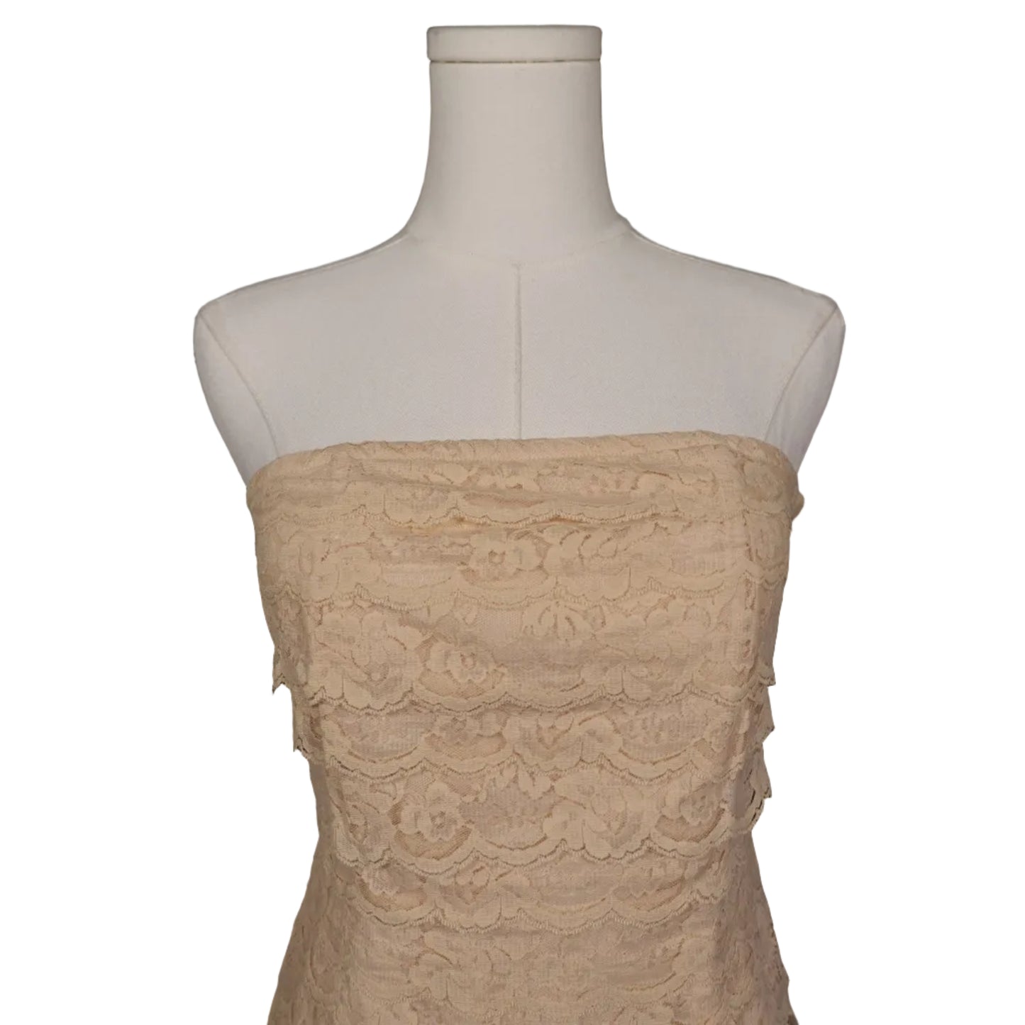 Lace Strapless Mini Dress-S