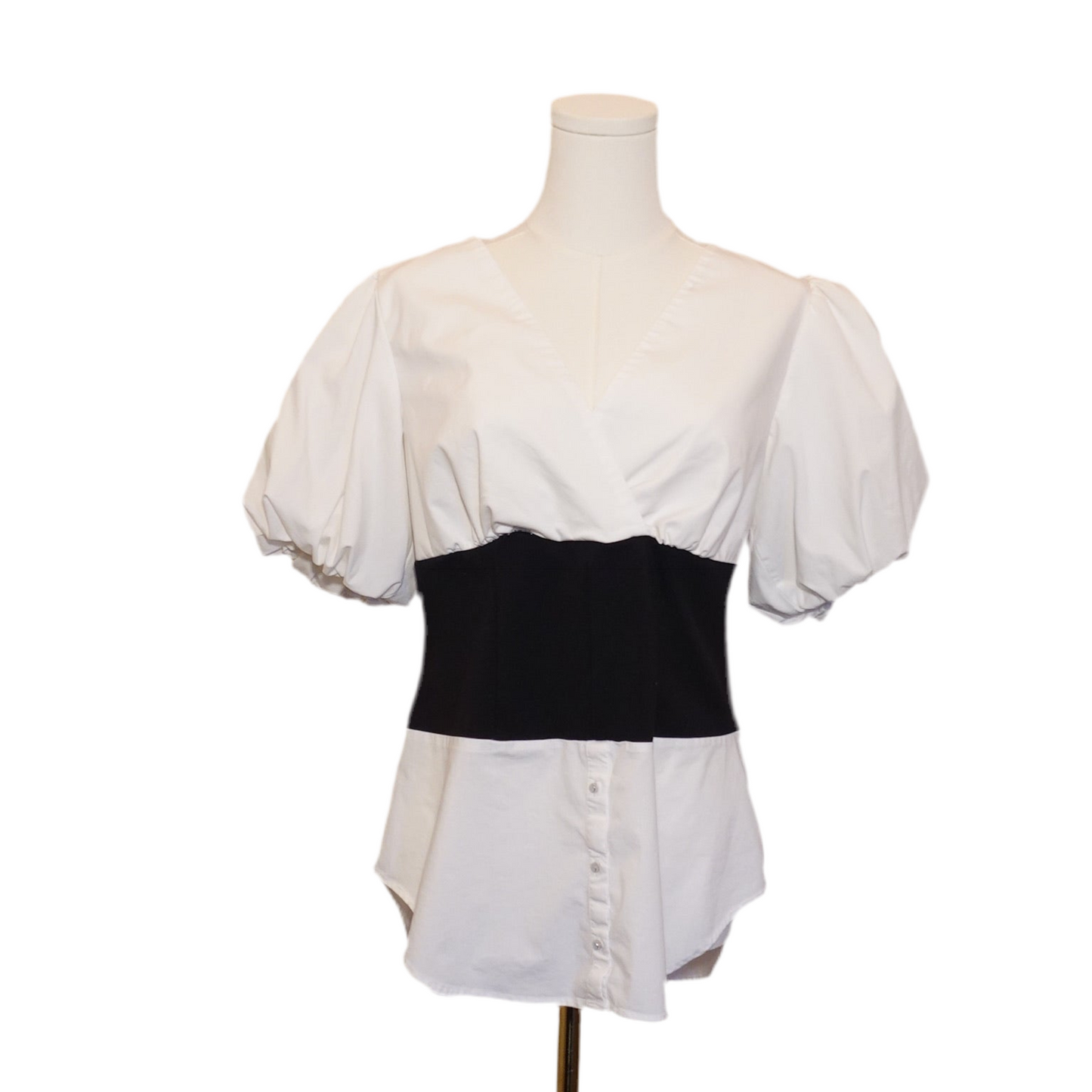7th Avenue Design Studio Colorblock Puff Sleeve Top (S)