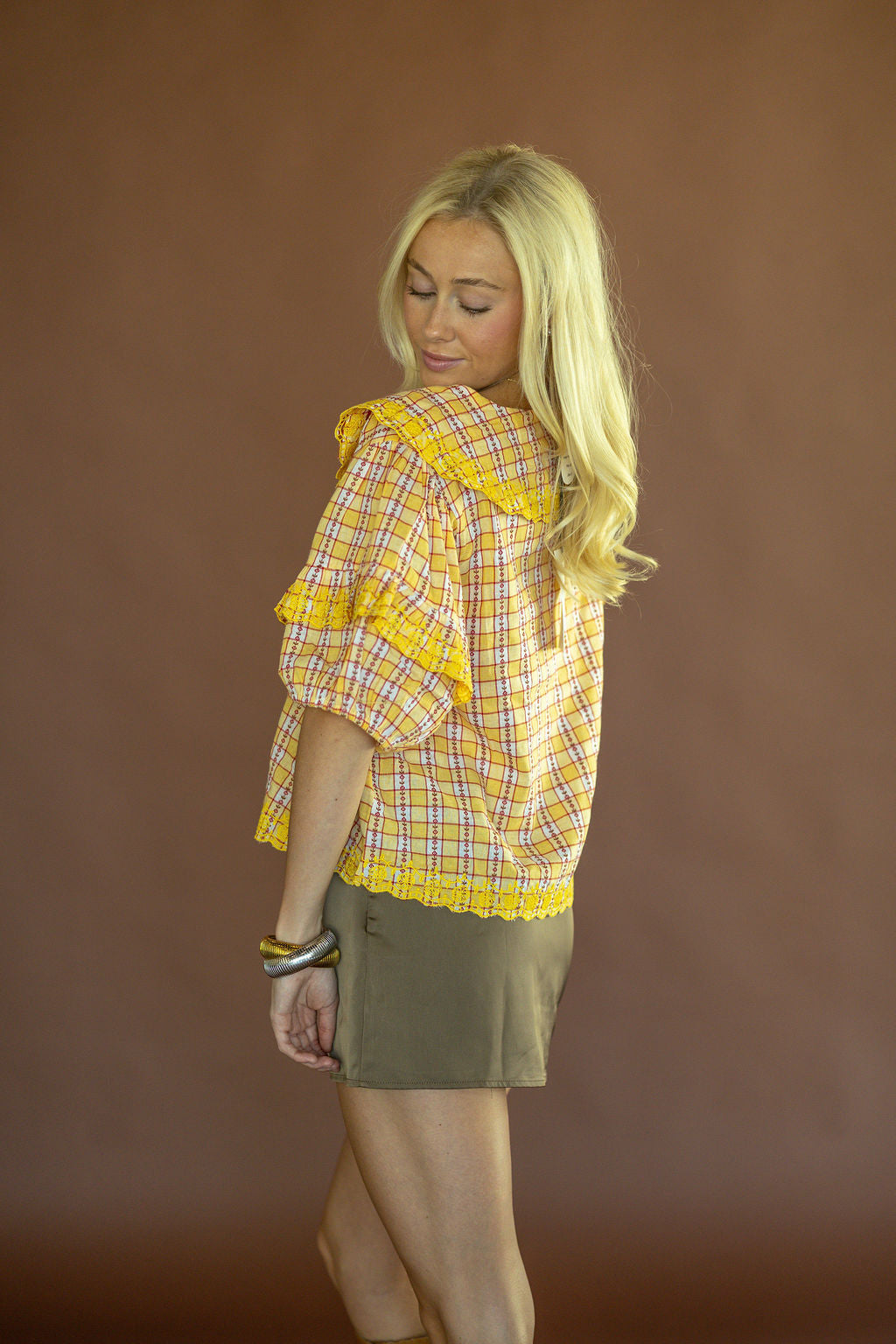 Honey Harvest Plaid Top
