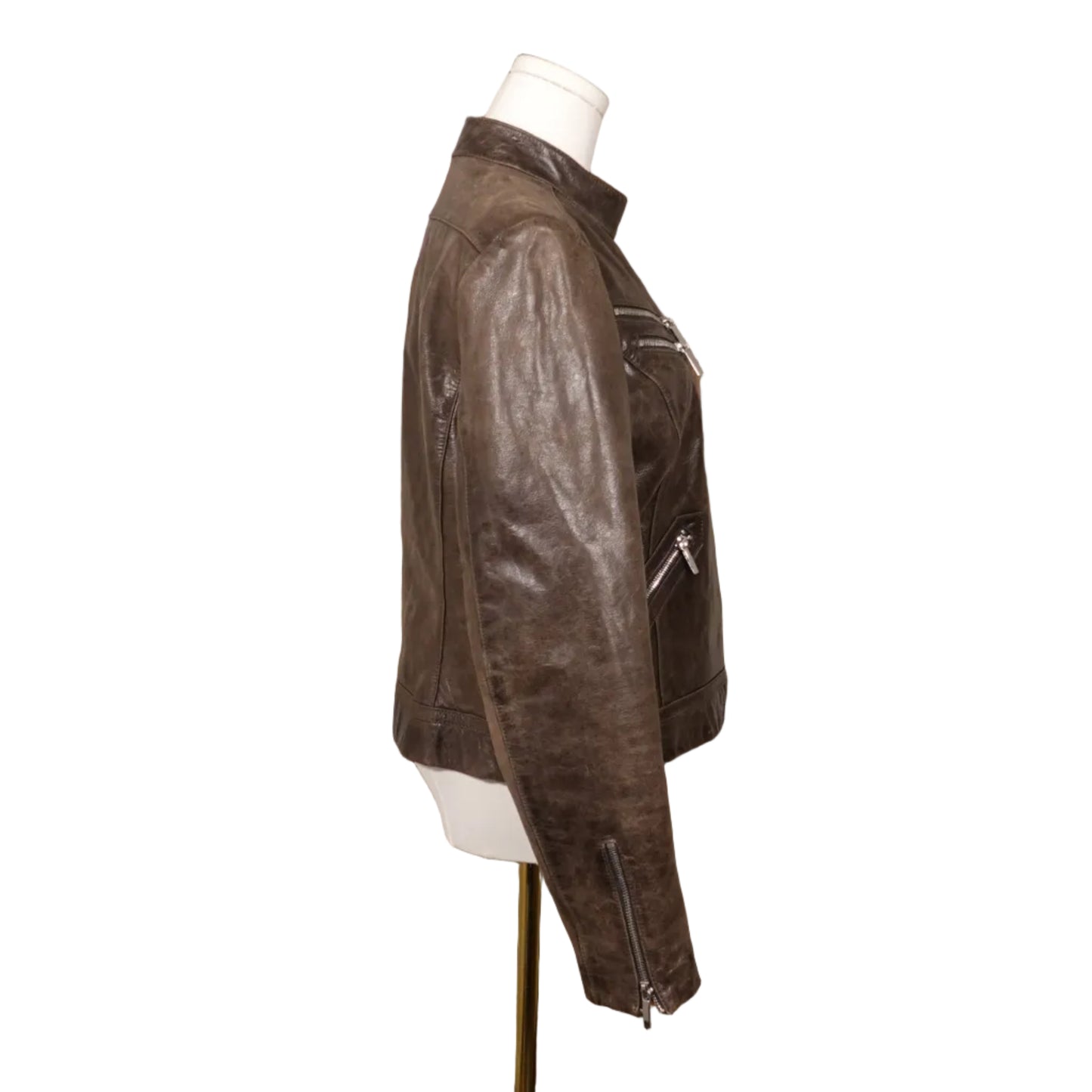 Laundry by Shelli Segal Leopard-Lined Moto Jacket-M