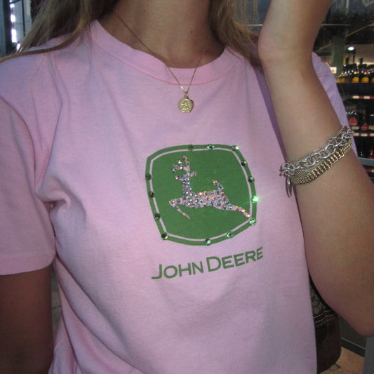 Bedazzled Pink John Deere Tee