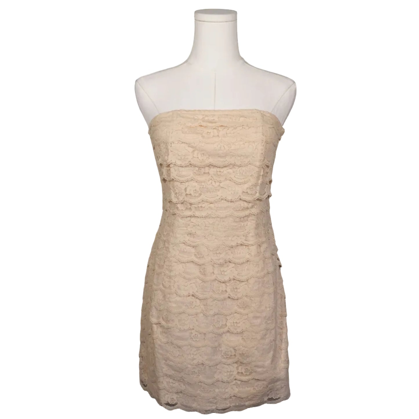 Lace Strapless Mini Dress-S