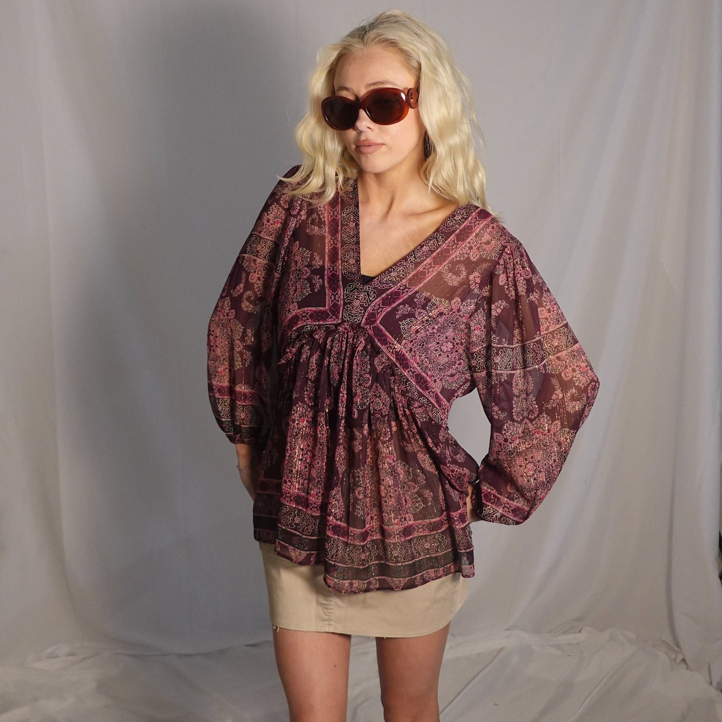 Vintage 1980s Swirl Brown Sunglasses