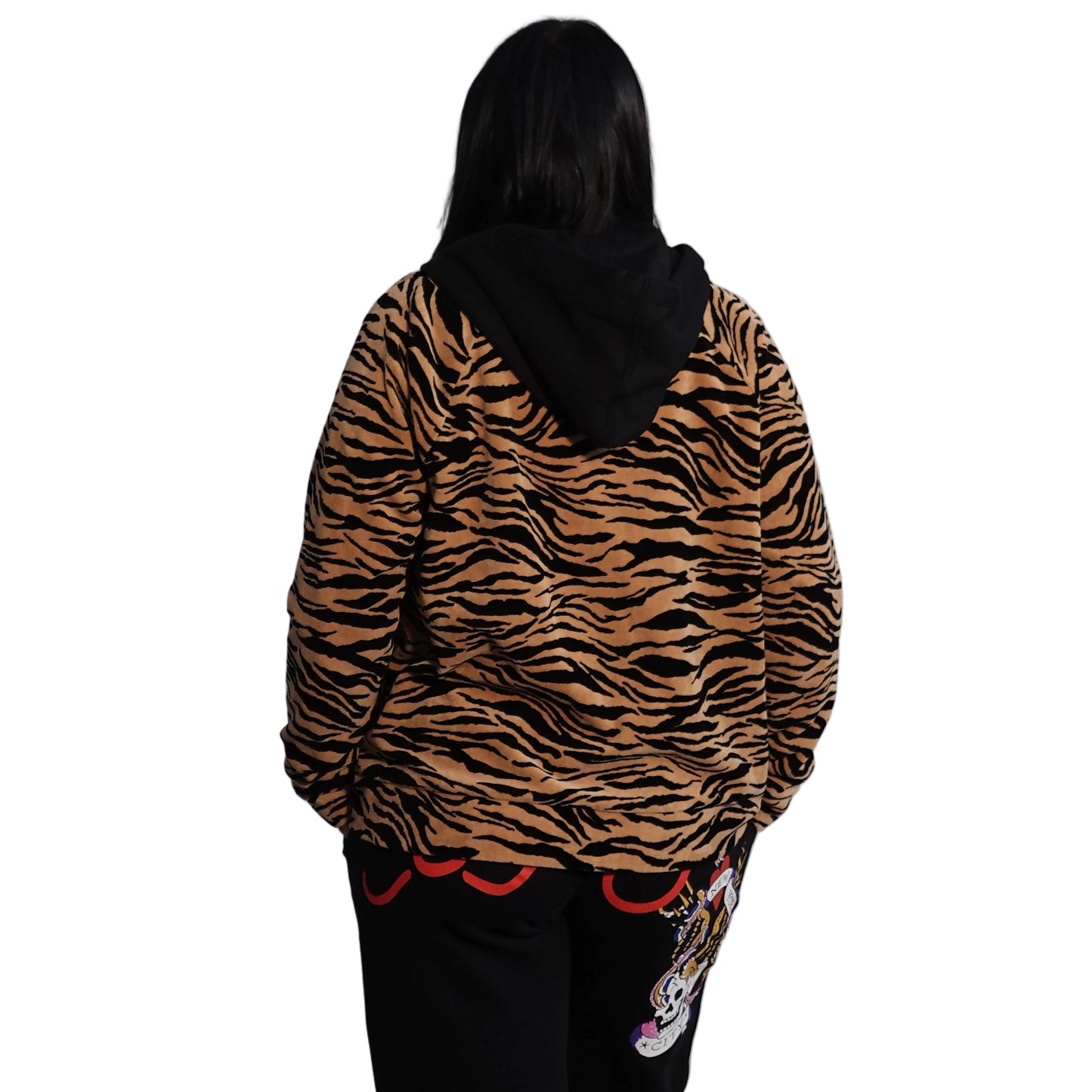 Jones New York Signature Tiger Print Zip Jacket-XL