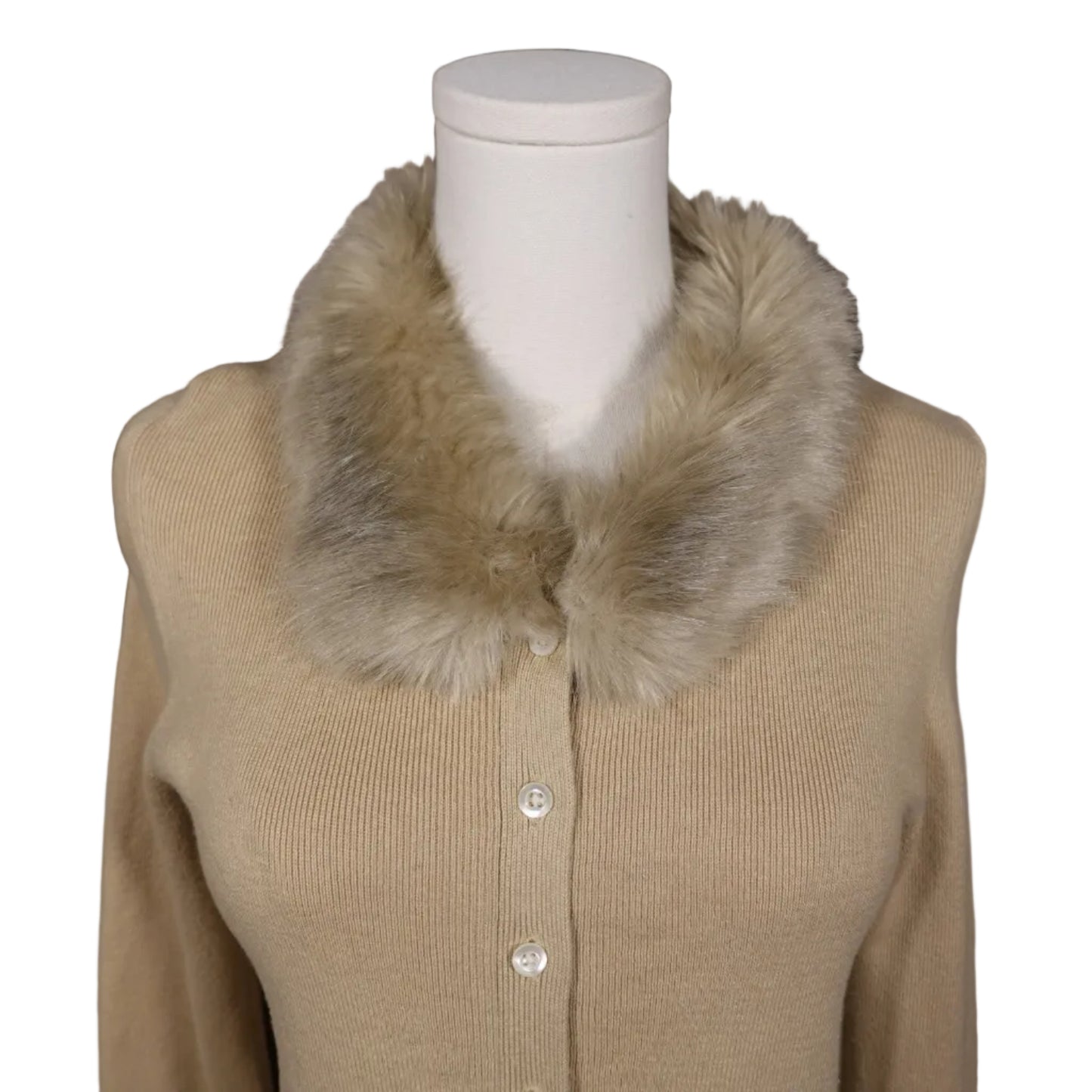 Banana Republic Faux Fur Collar Cardigan –M