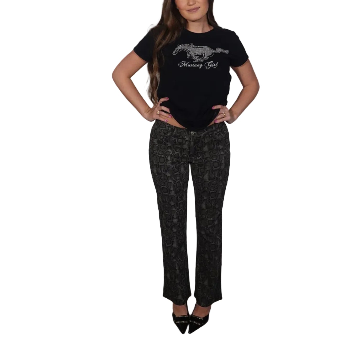 Paris Blues Snake Print Straight-Leg Jeans (9)