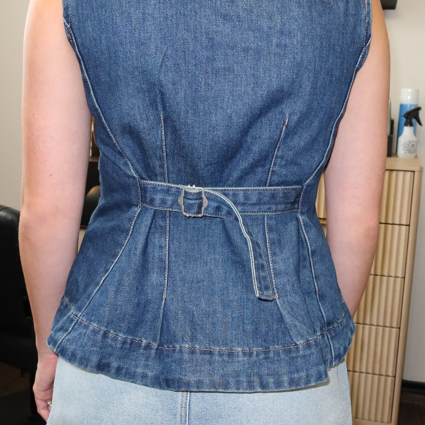Dark Denim Babydoll Top