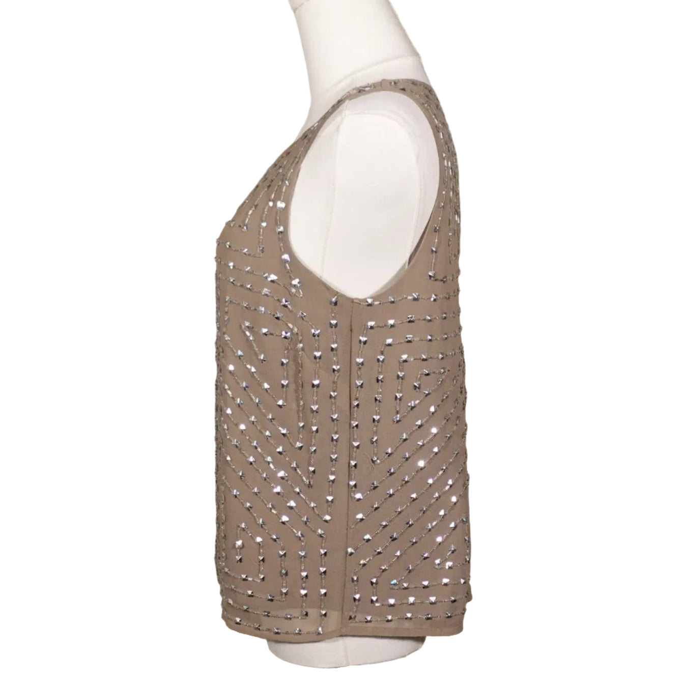 Studded Taupe Tank Top-S