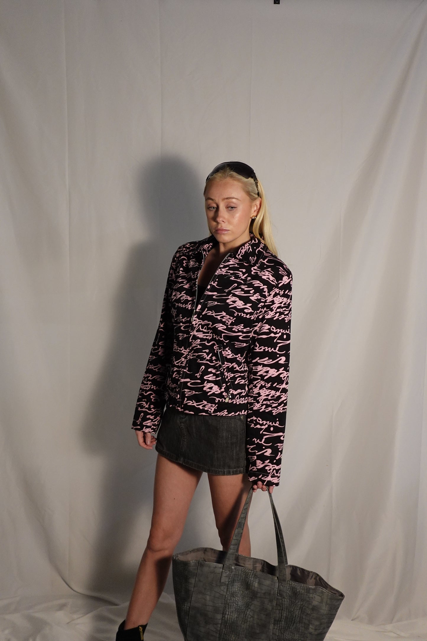 Nicole Max Pink&Black Zip-Up Jacket