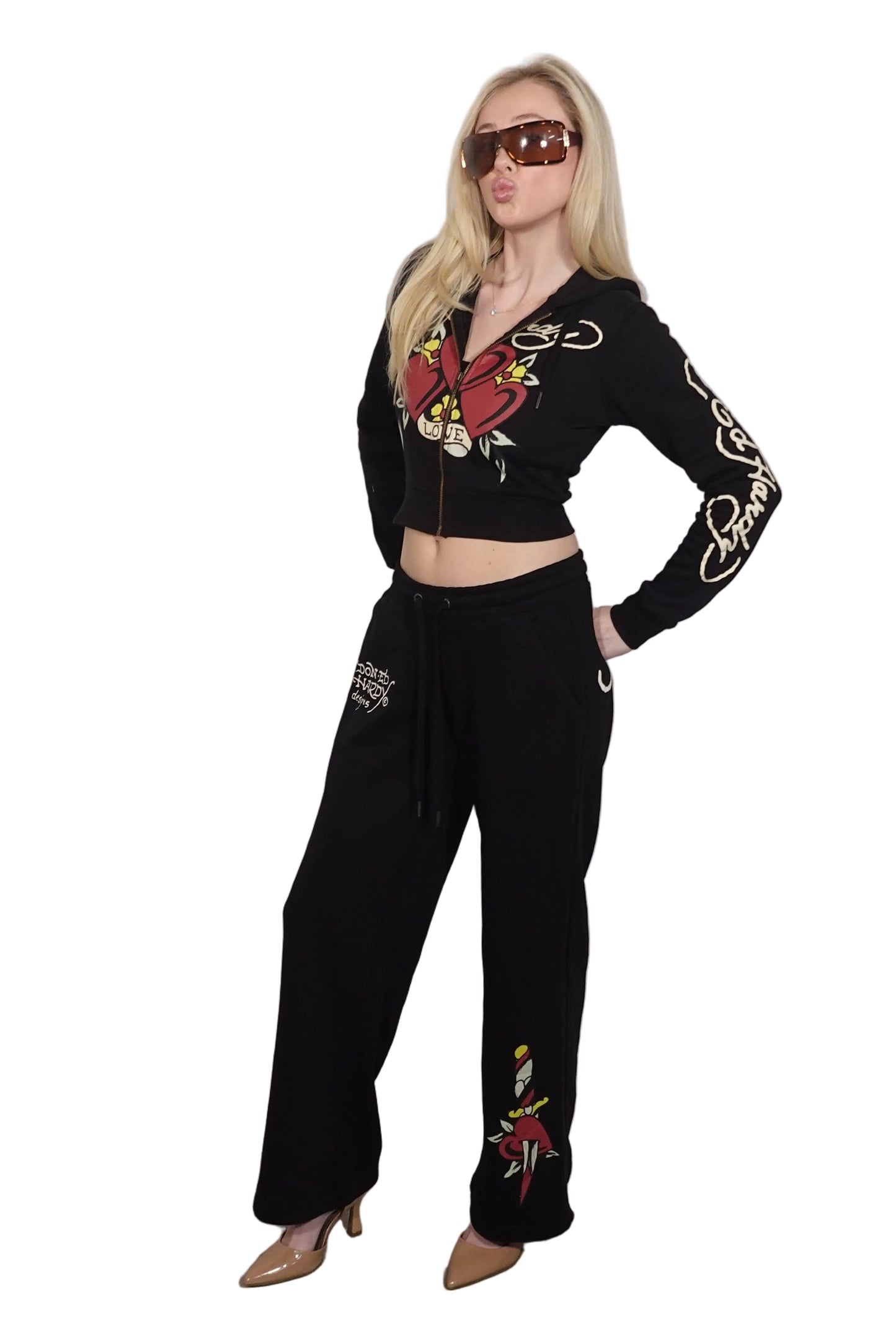 Vintage Ed Hardy Black Sweat Set