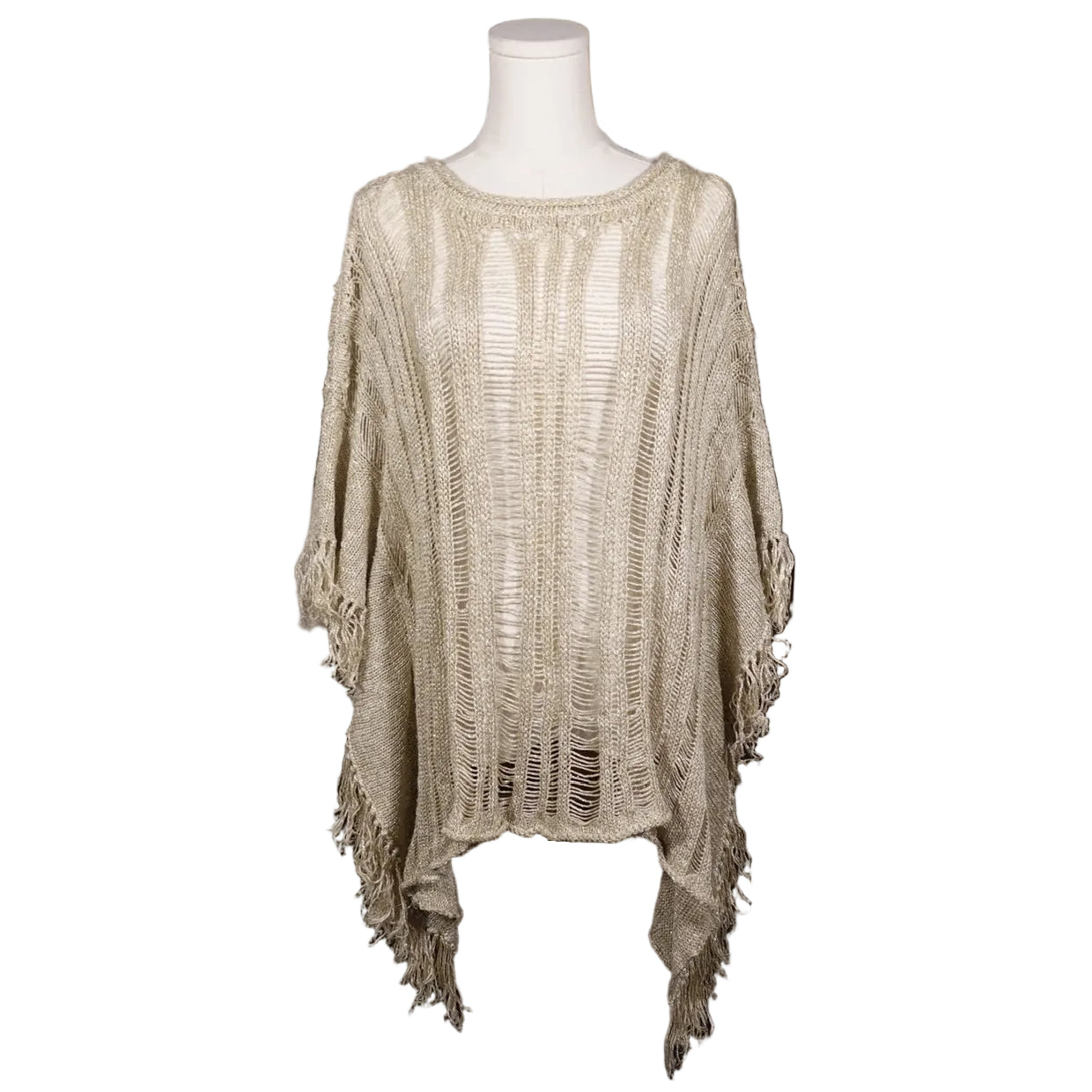 Calypso St. Barth Metallic Knit Poncho-O/S
