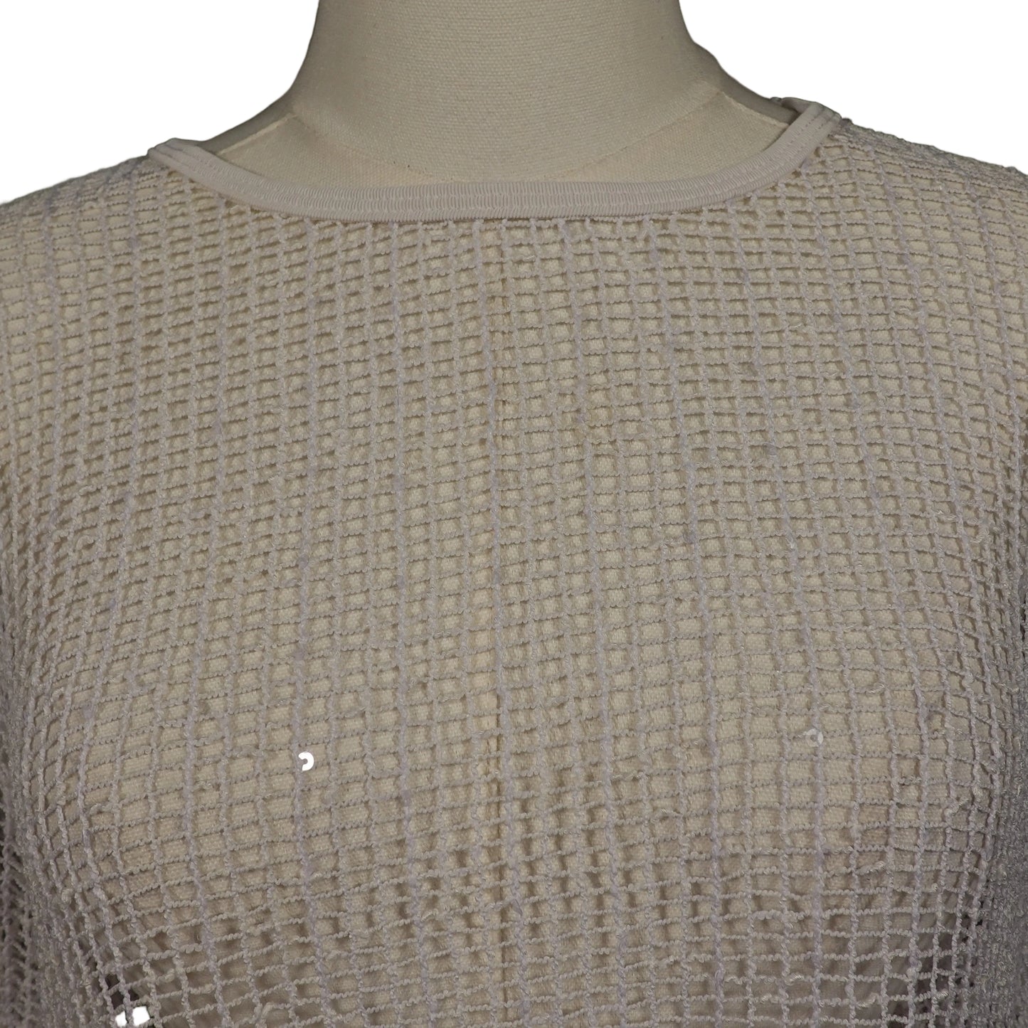 Ivory Open Knit Coastal Top-S