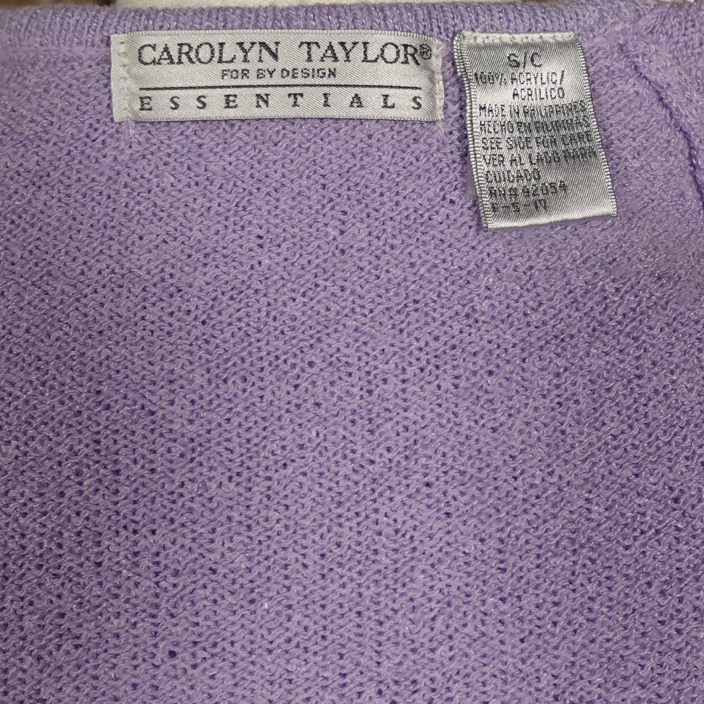 Carolyn Taylor Lavender Knit Short Sleeve Sweater (S)