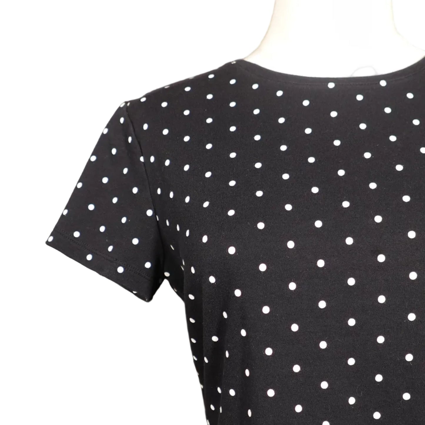 Classic Black + White Polka Dot Tee-M