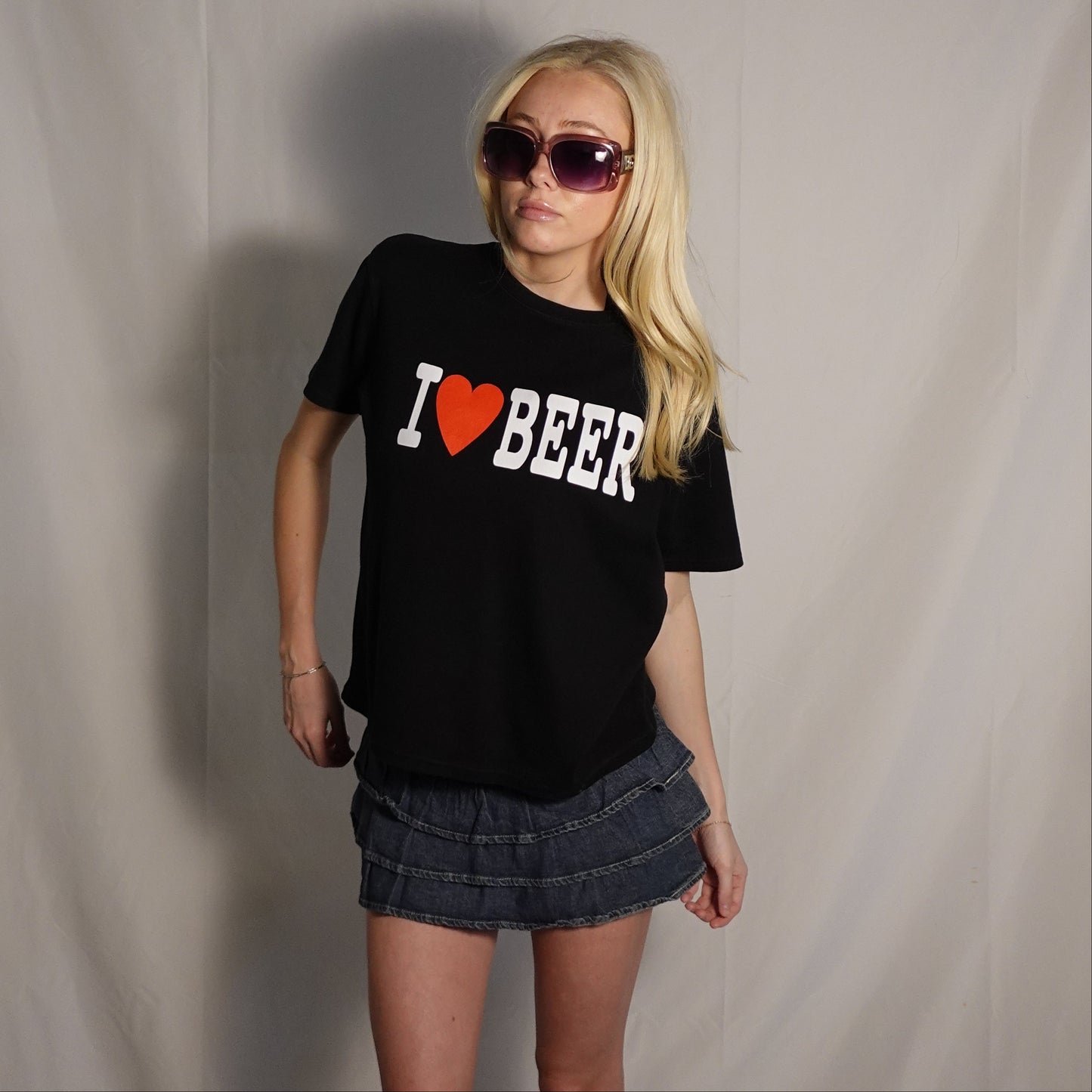“I ❤️ BEER” Black Vintage Tee