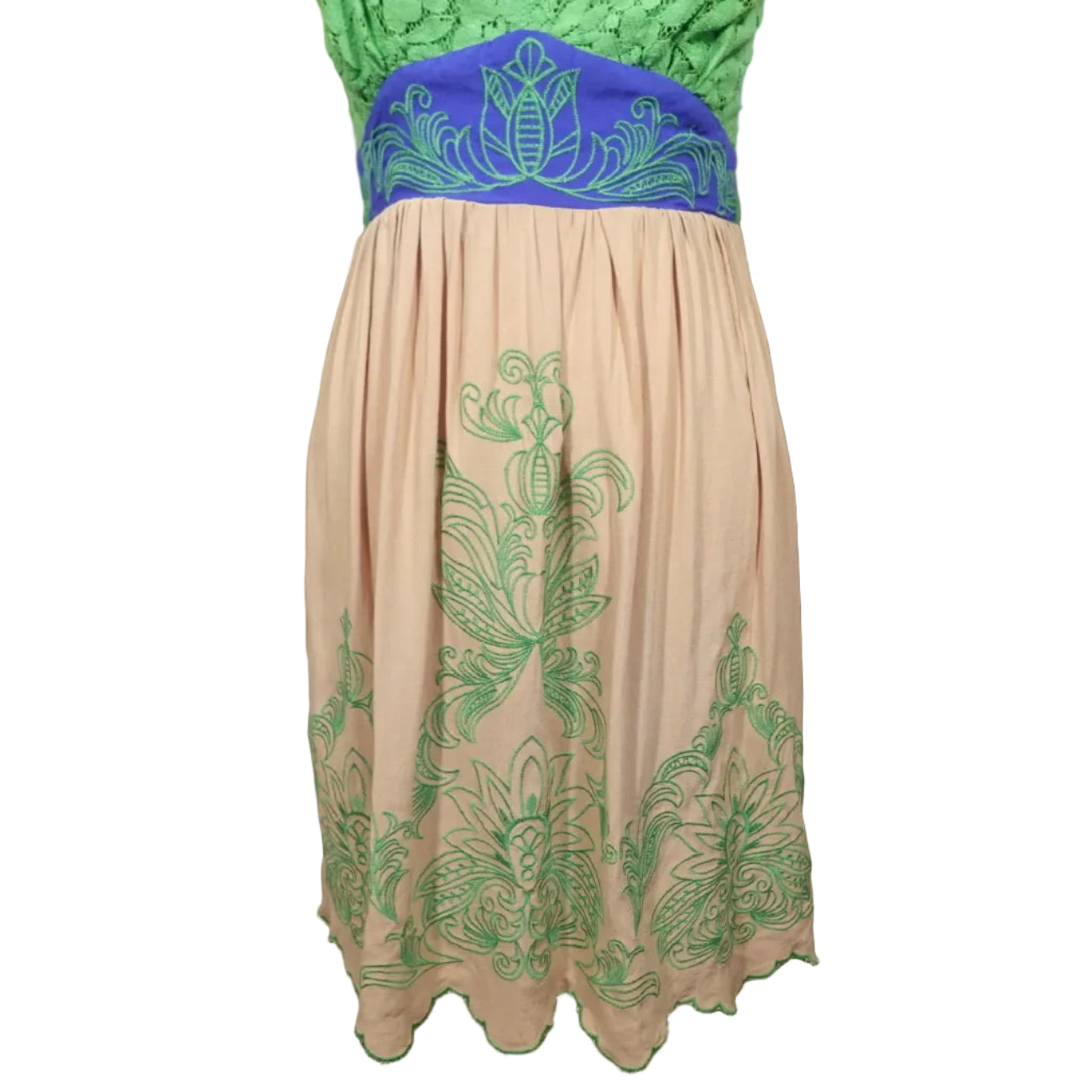 Blue Orchid Halter Mini Lace Dress-S
