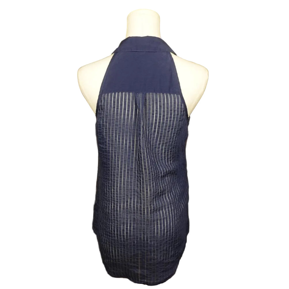 Navy Nights Bebe Halter Top-XXS