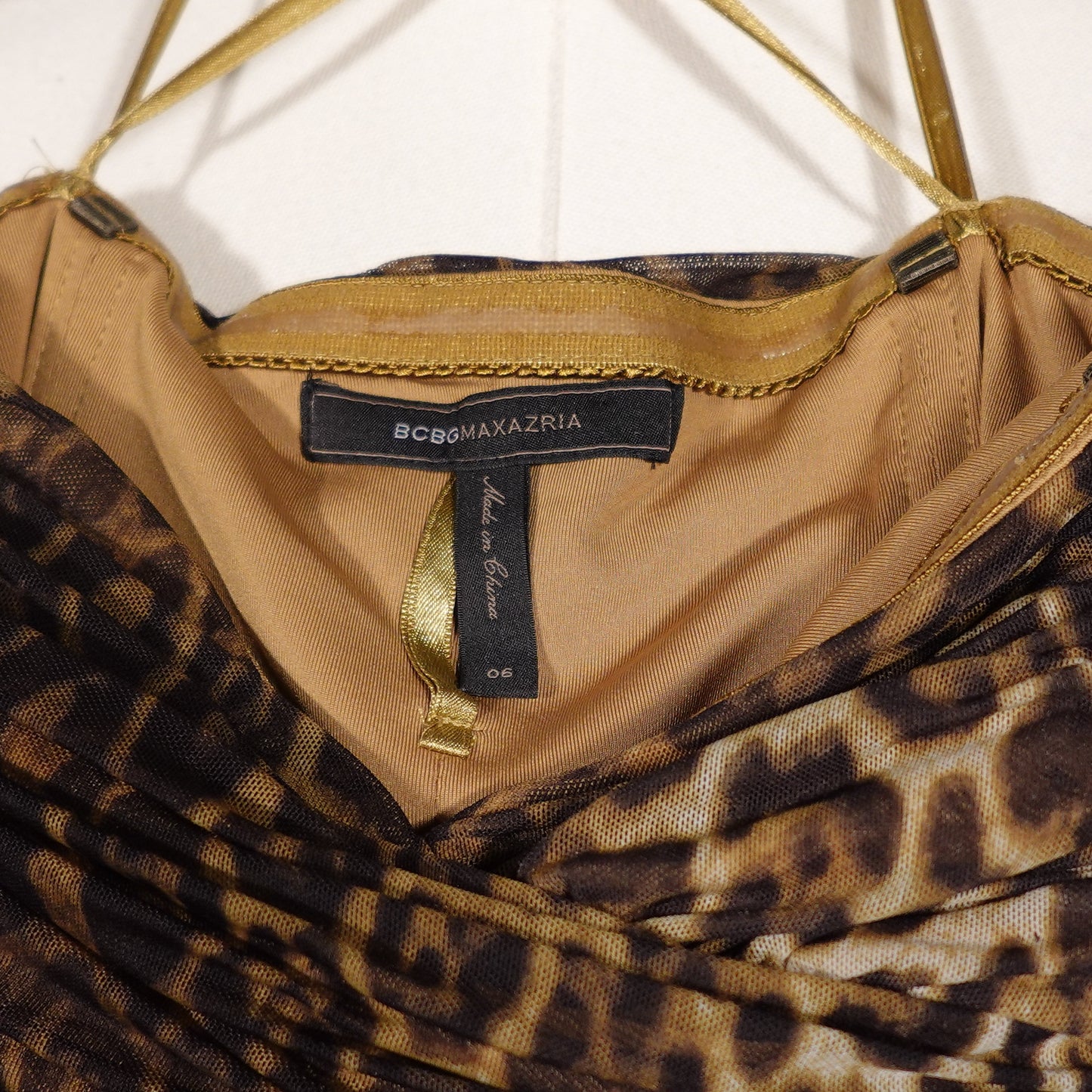BCBGMAXAZRIA Leopard Luxe Strapless Midi-6