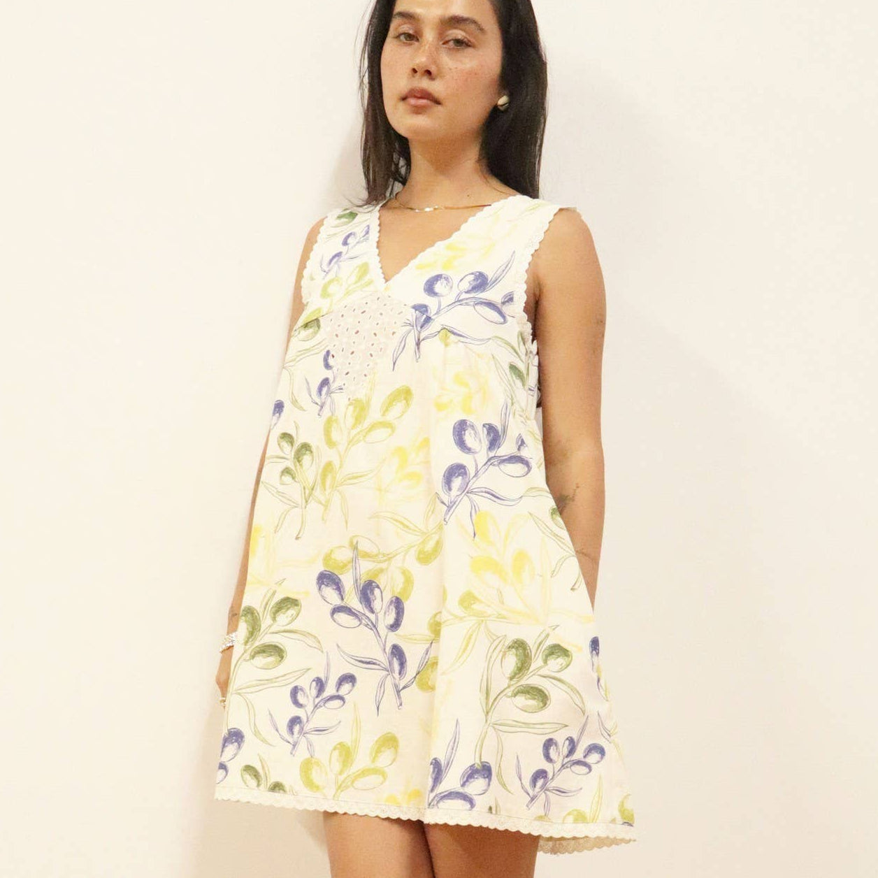 PREORDER Floral Print Lace Trim Babydoll Dress