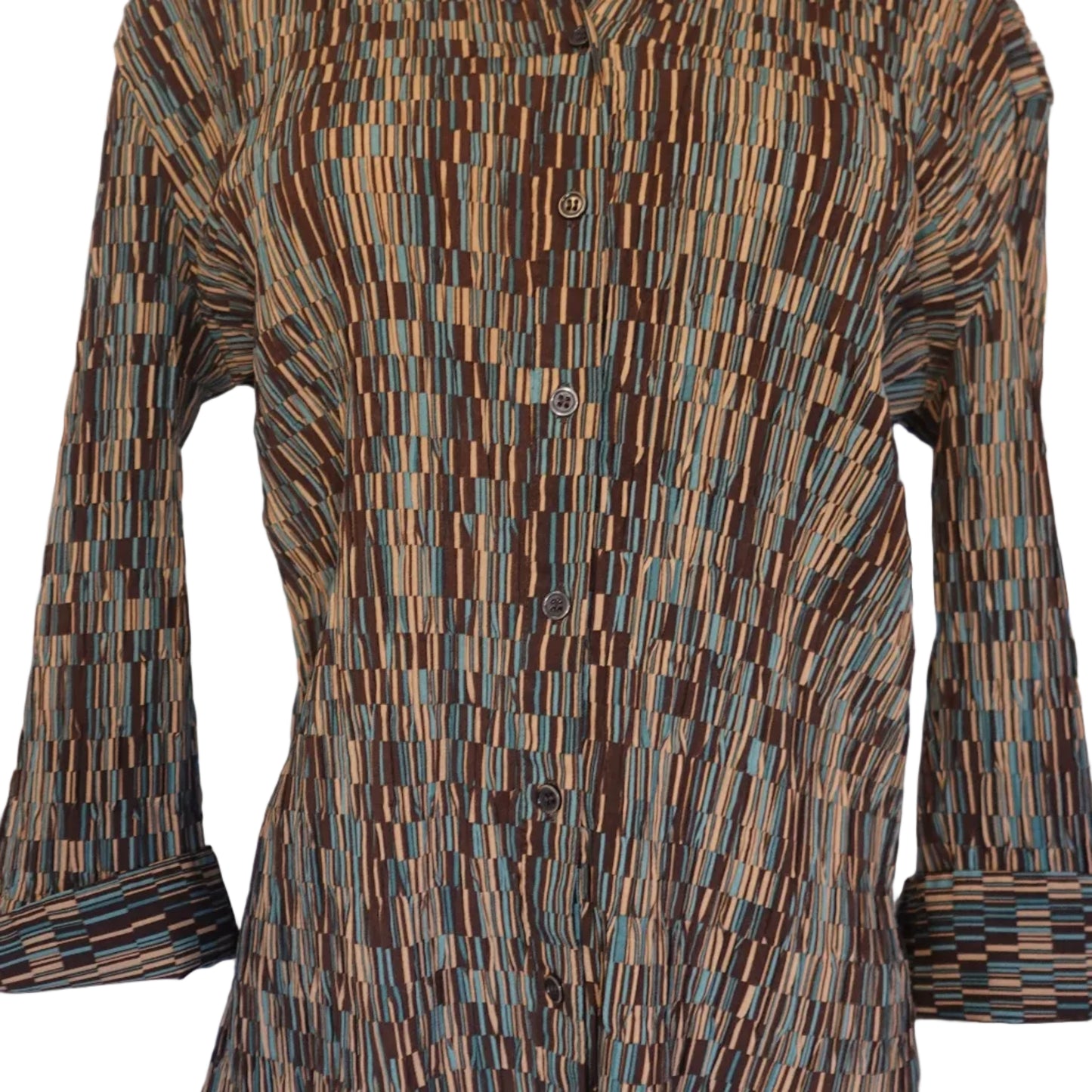 COMO Abstract Geo Button-Up Blouse-M