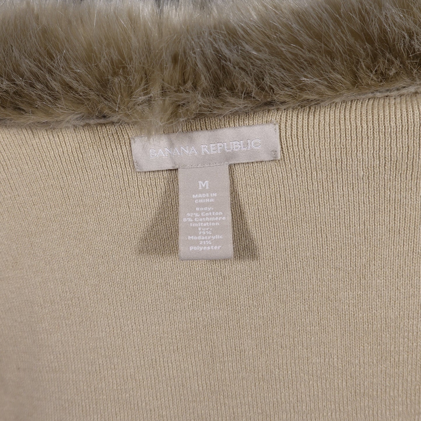 Banana Republic Faux Fur Collar Cardigan –M