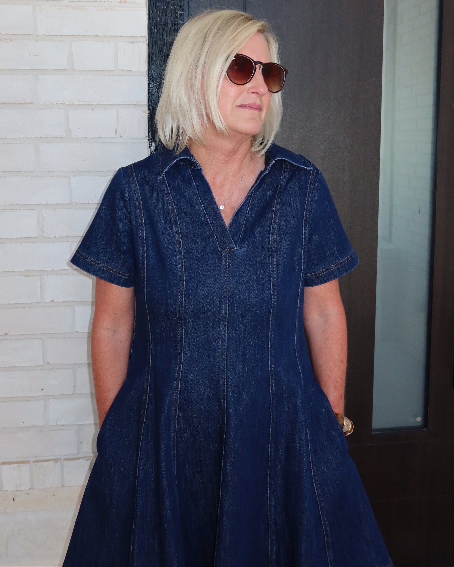 Dark Denim A Line Dress