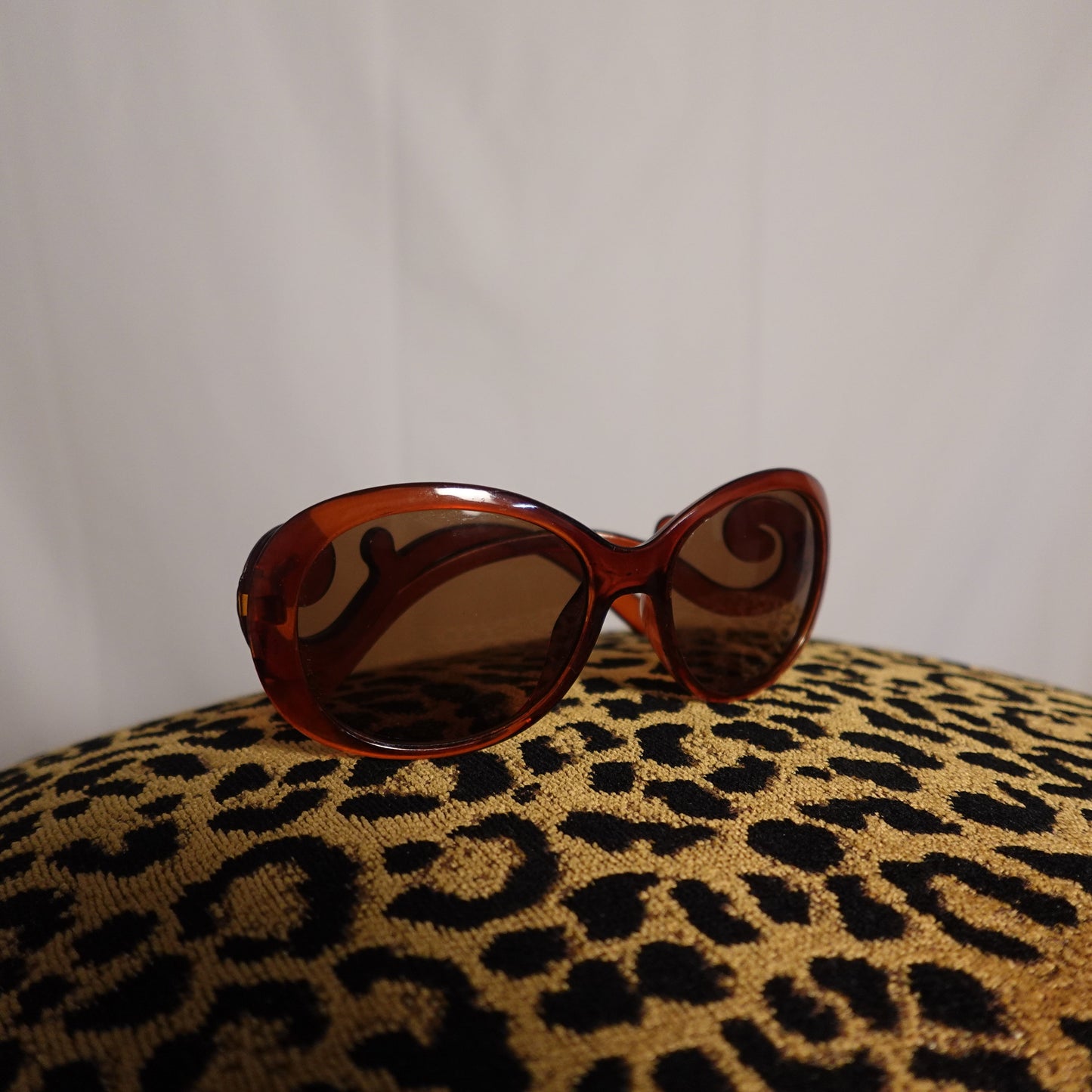 Vintage 1980s Swirl Brown Sunglasses