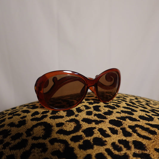 Vintage 1980s Swirl Brown Sunglasses