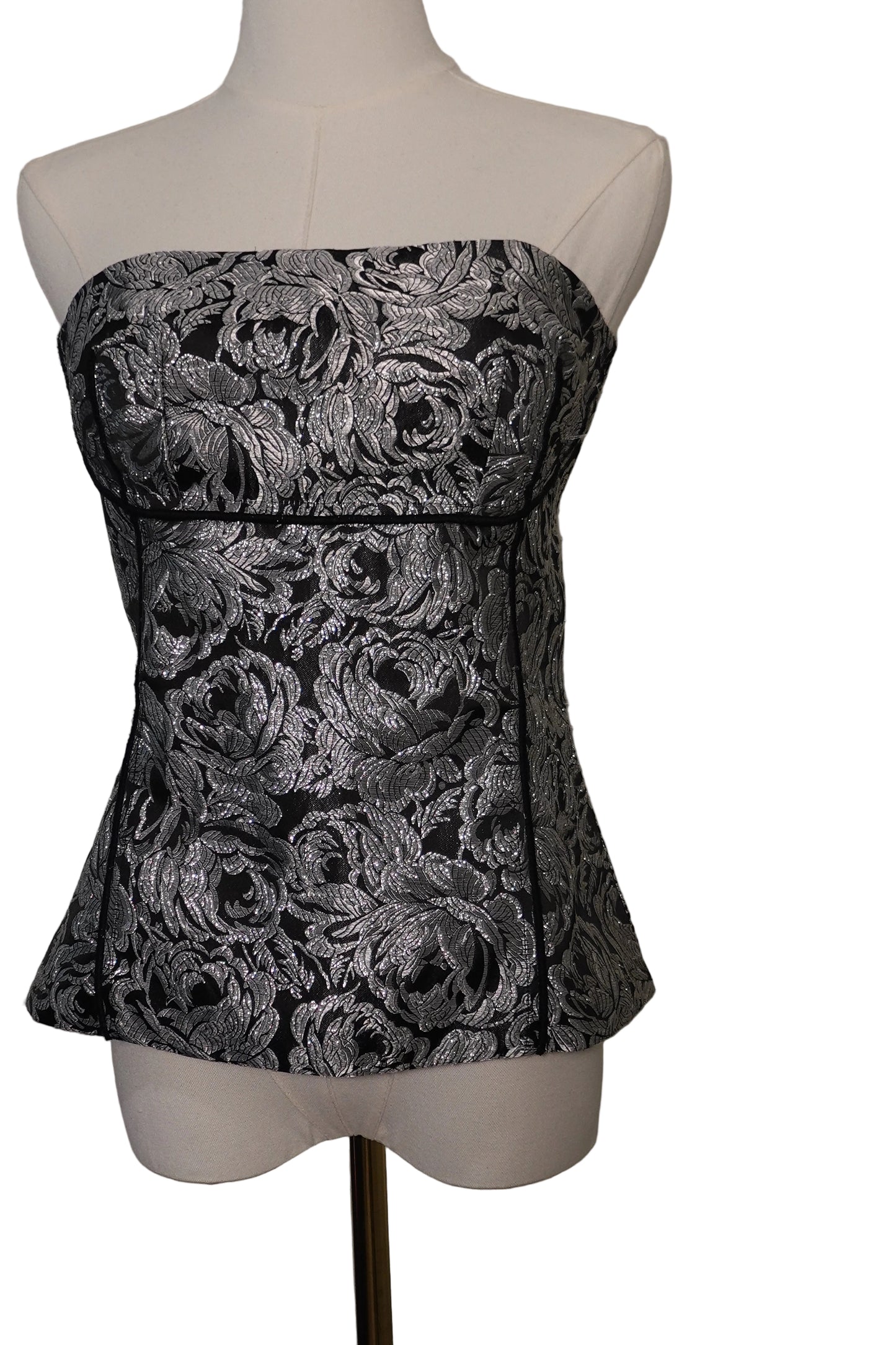 White House Black Market Velvet Rose Corset Top