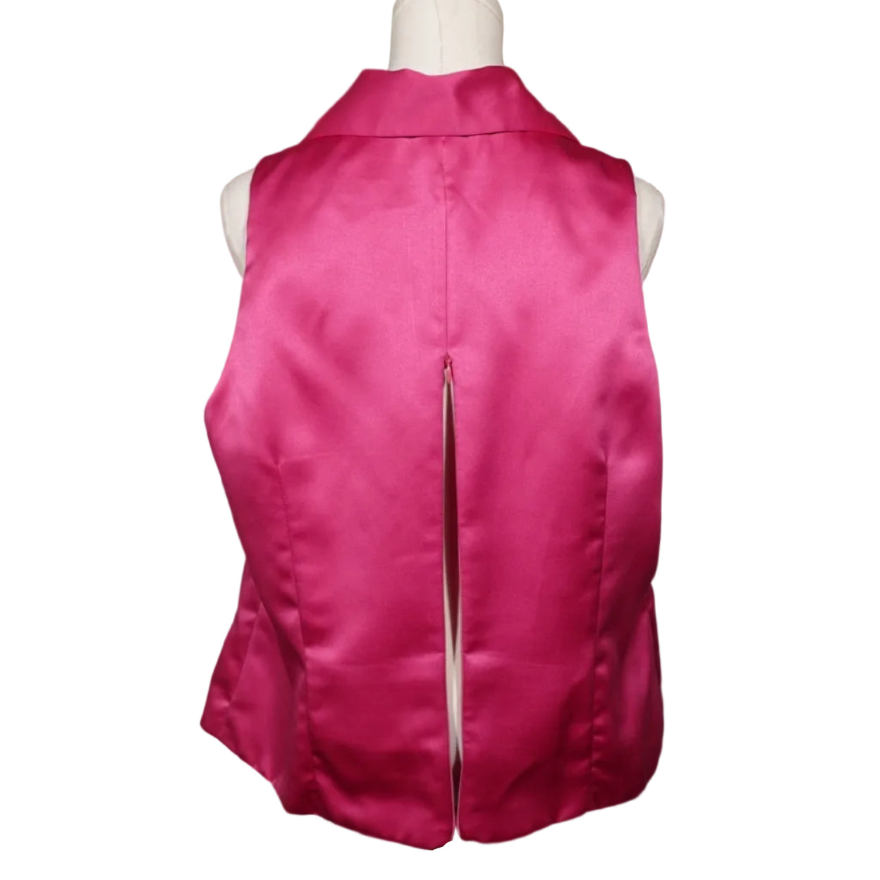 Hot Pink Satin Ruched Vest Top (16)