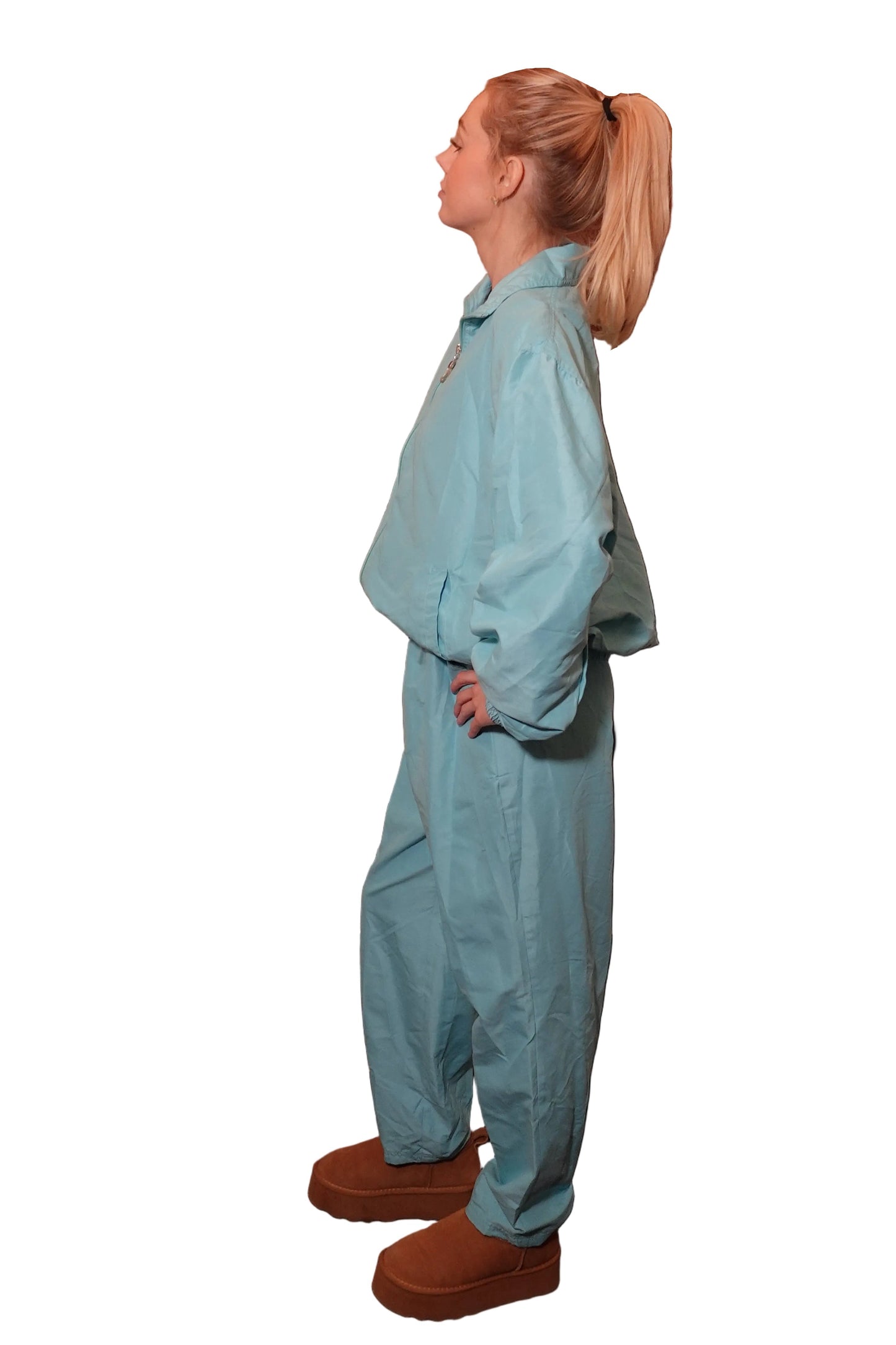 Vintage Aqua Windbreaker Sweat Set (M)