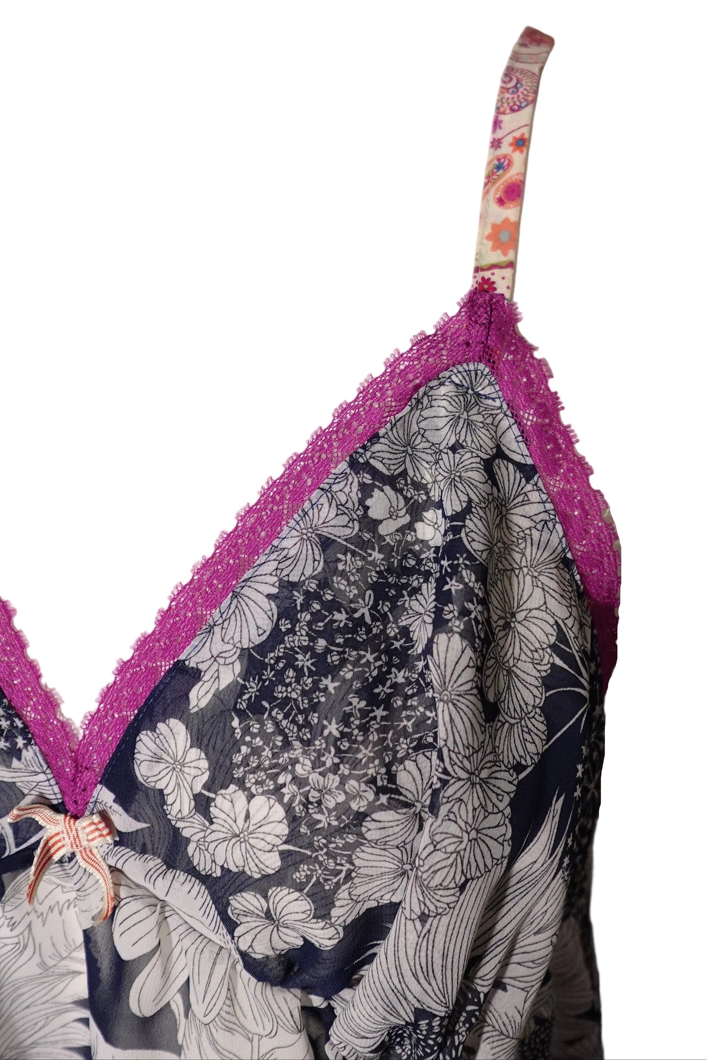 Floral Lace Trim Babydoll Cami (L)